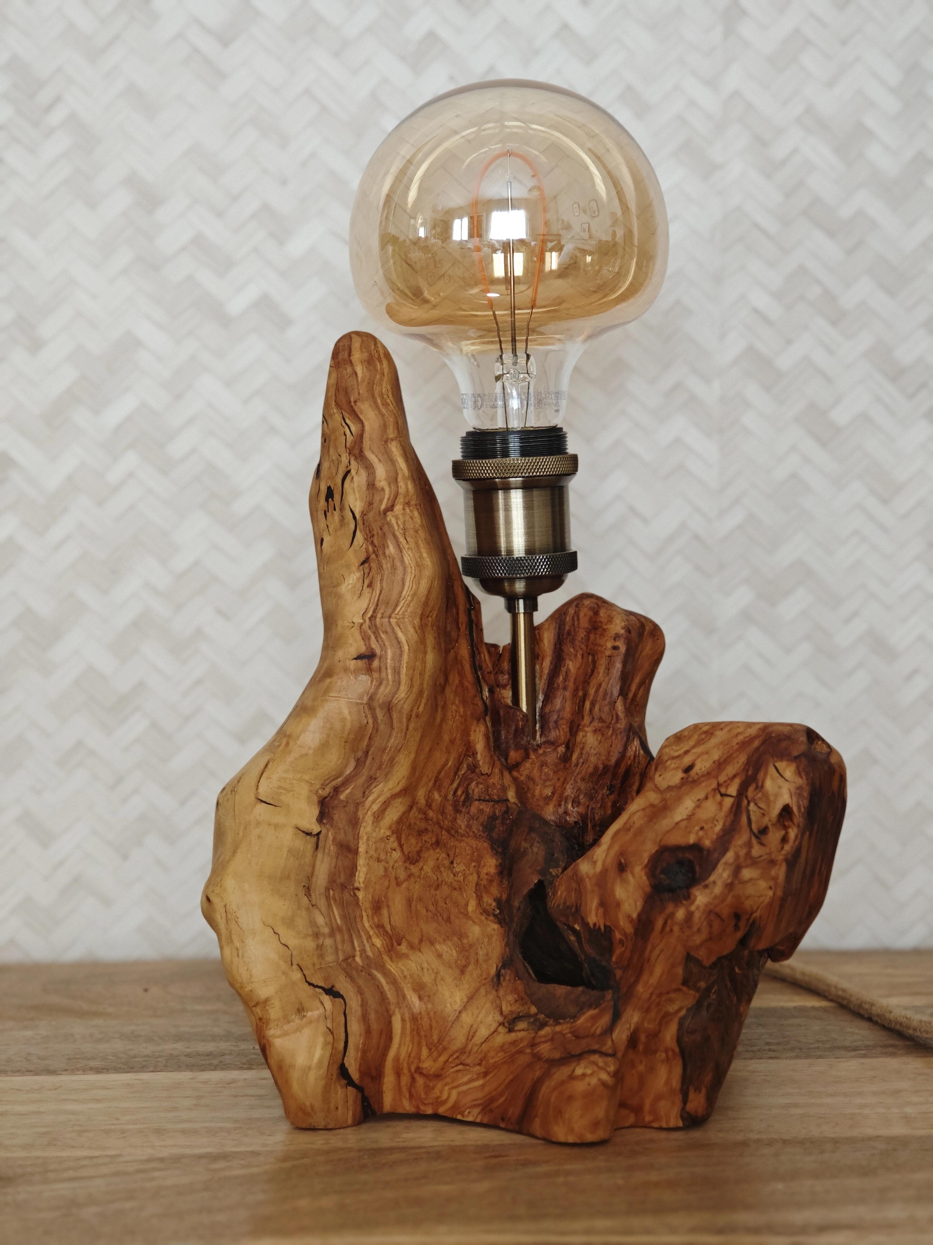 STARFISH, olive wood table lamp