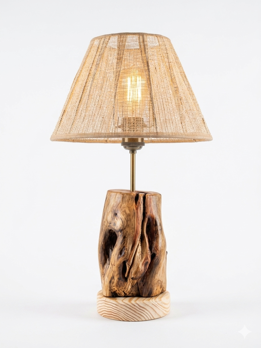Table lamp with linen shade — Thumbnail