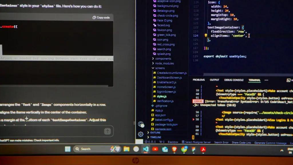 Cross-platform mobile app development workflow using React Native and Expo on a Windows system for iOS applications