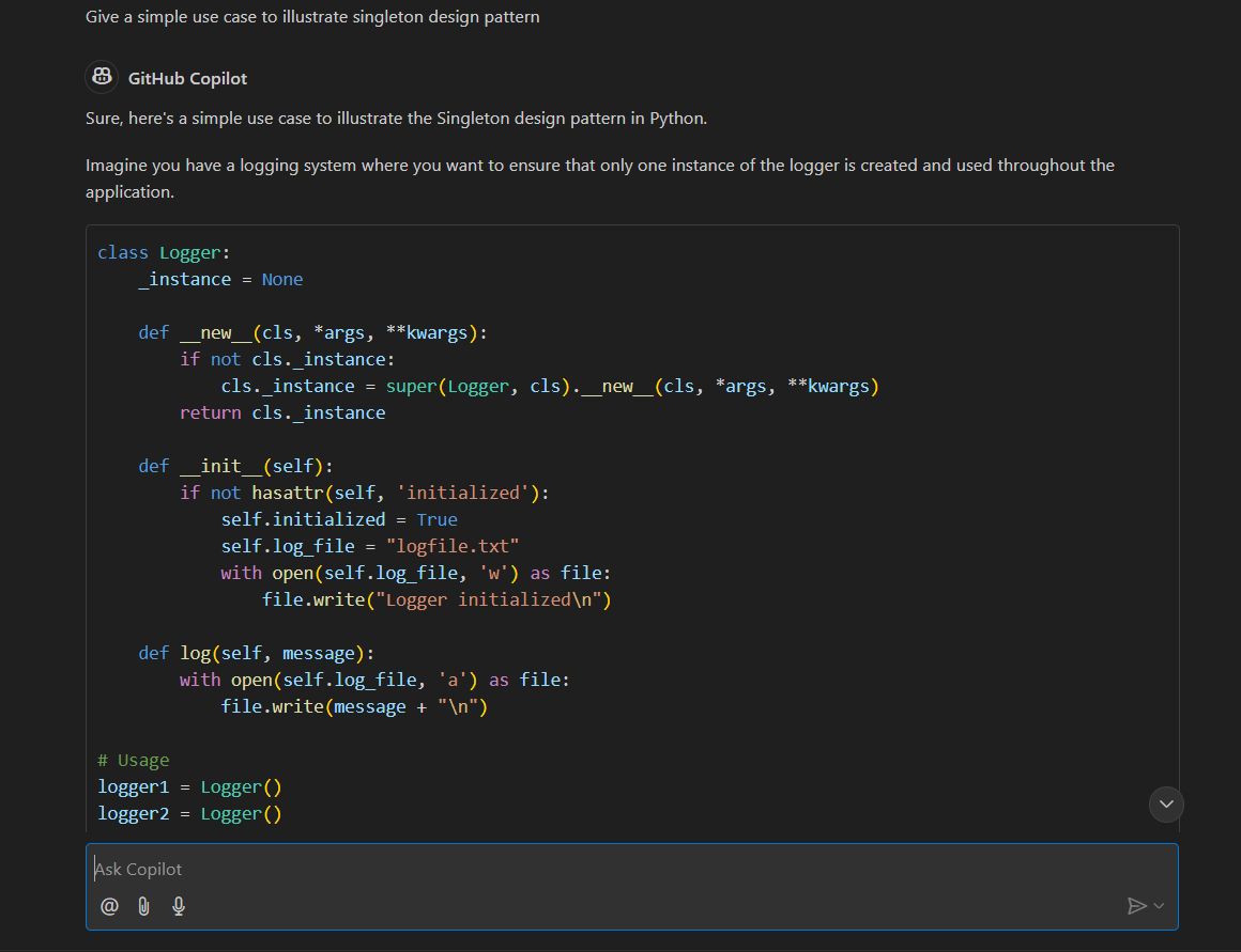 Copilot chat enables developers to ask coding-related questions directly within their development environment