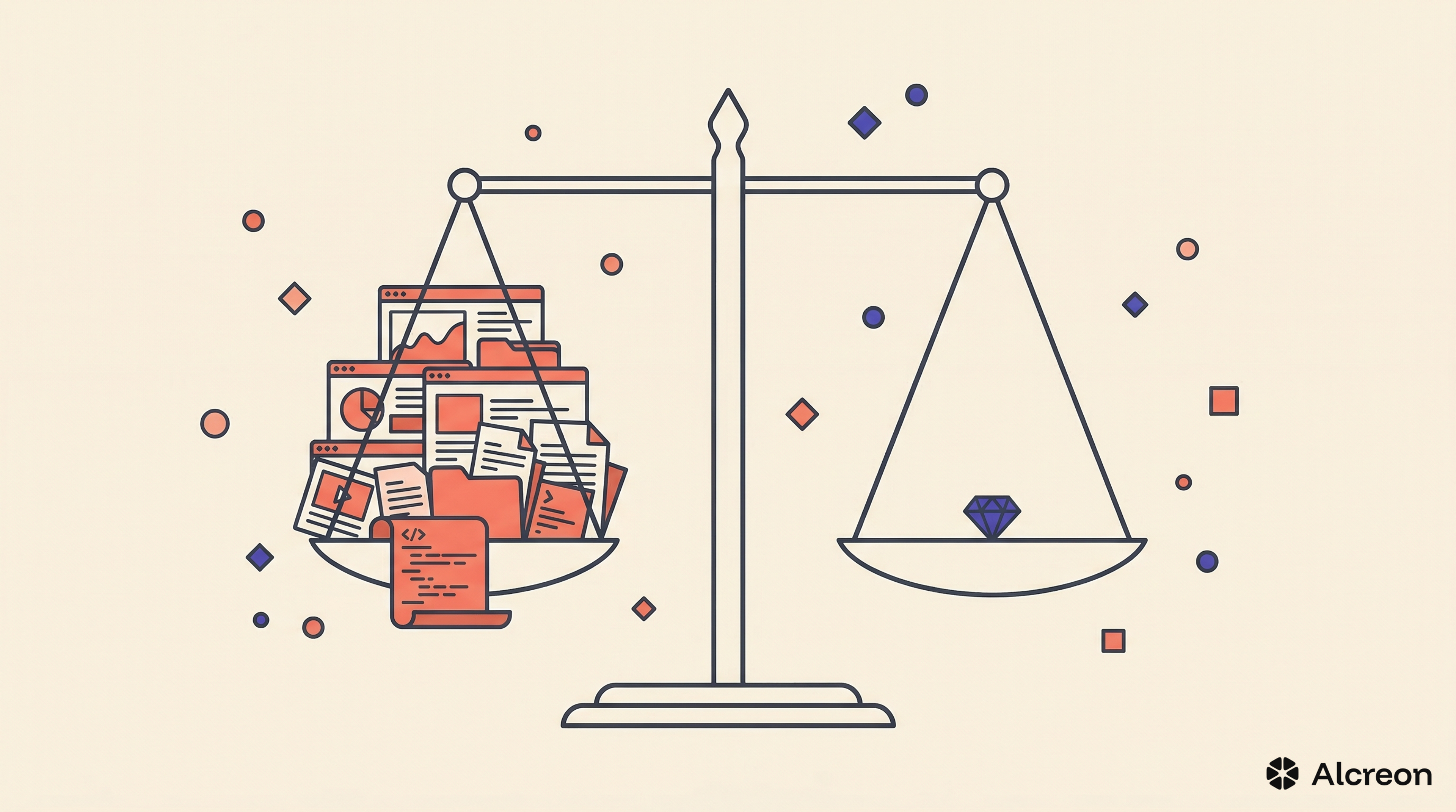 Output is abundant. Judgment — knowing what to keep — remains scarce.