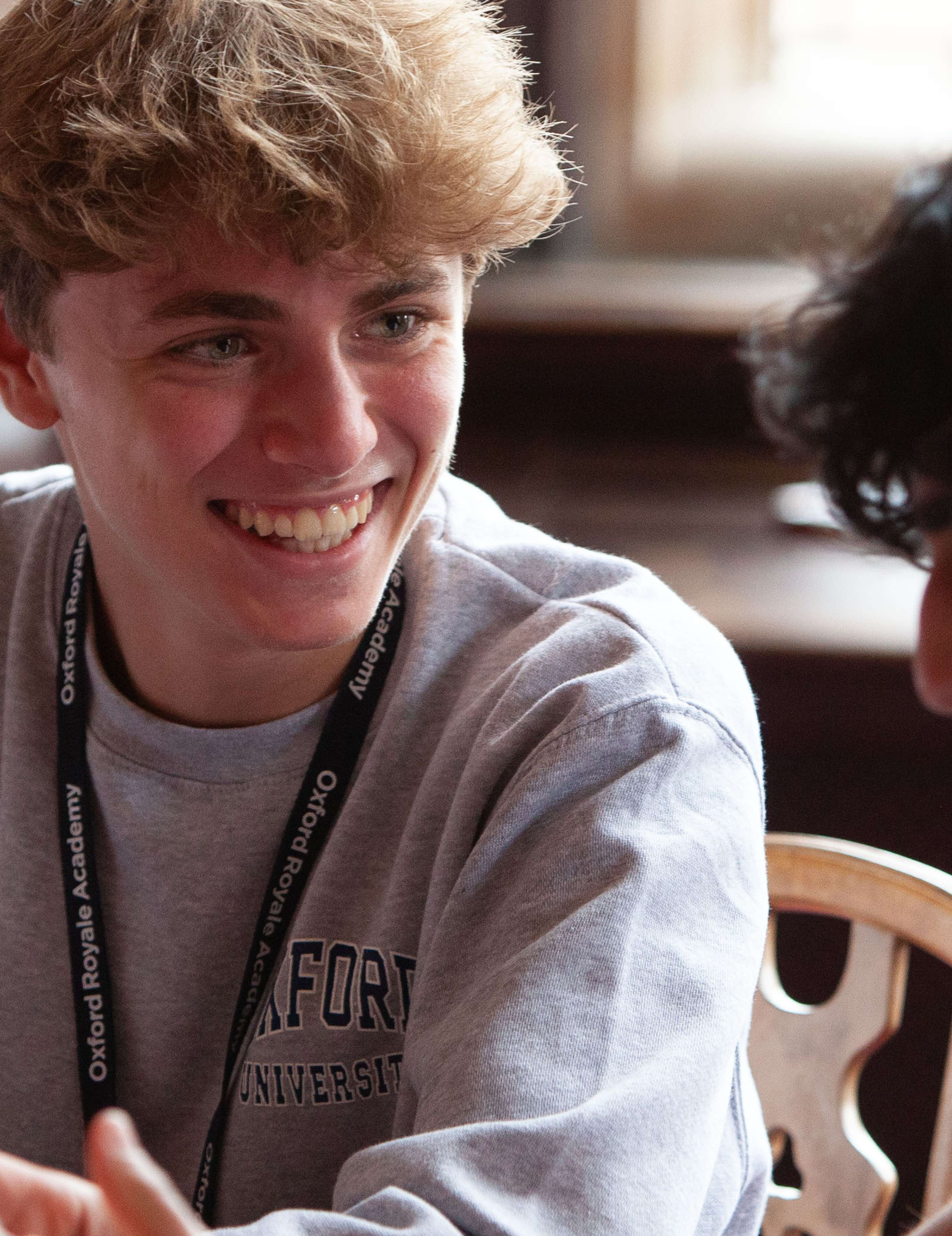 Two business students learning in a classroom