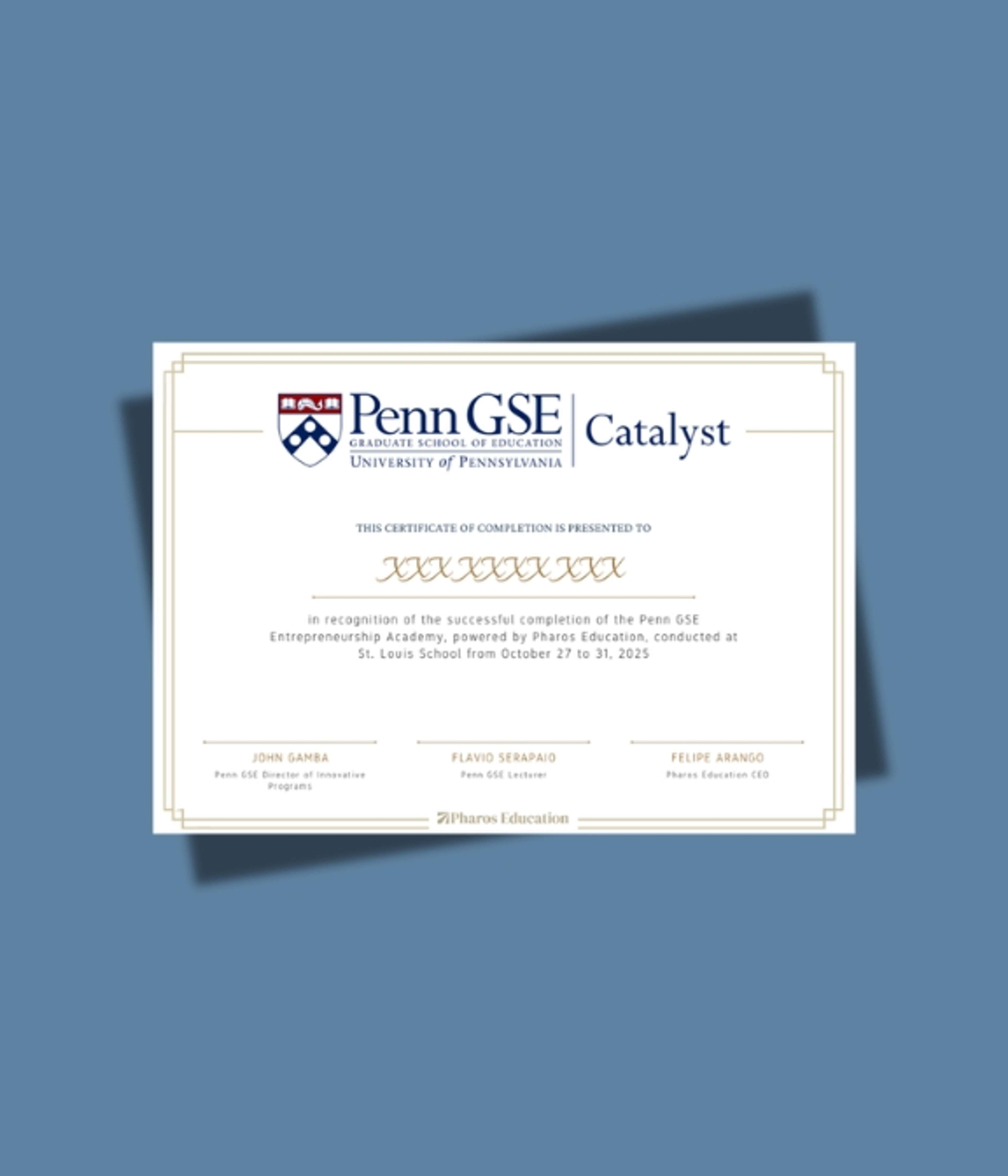 Oxford Royale certificate