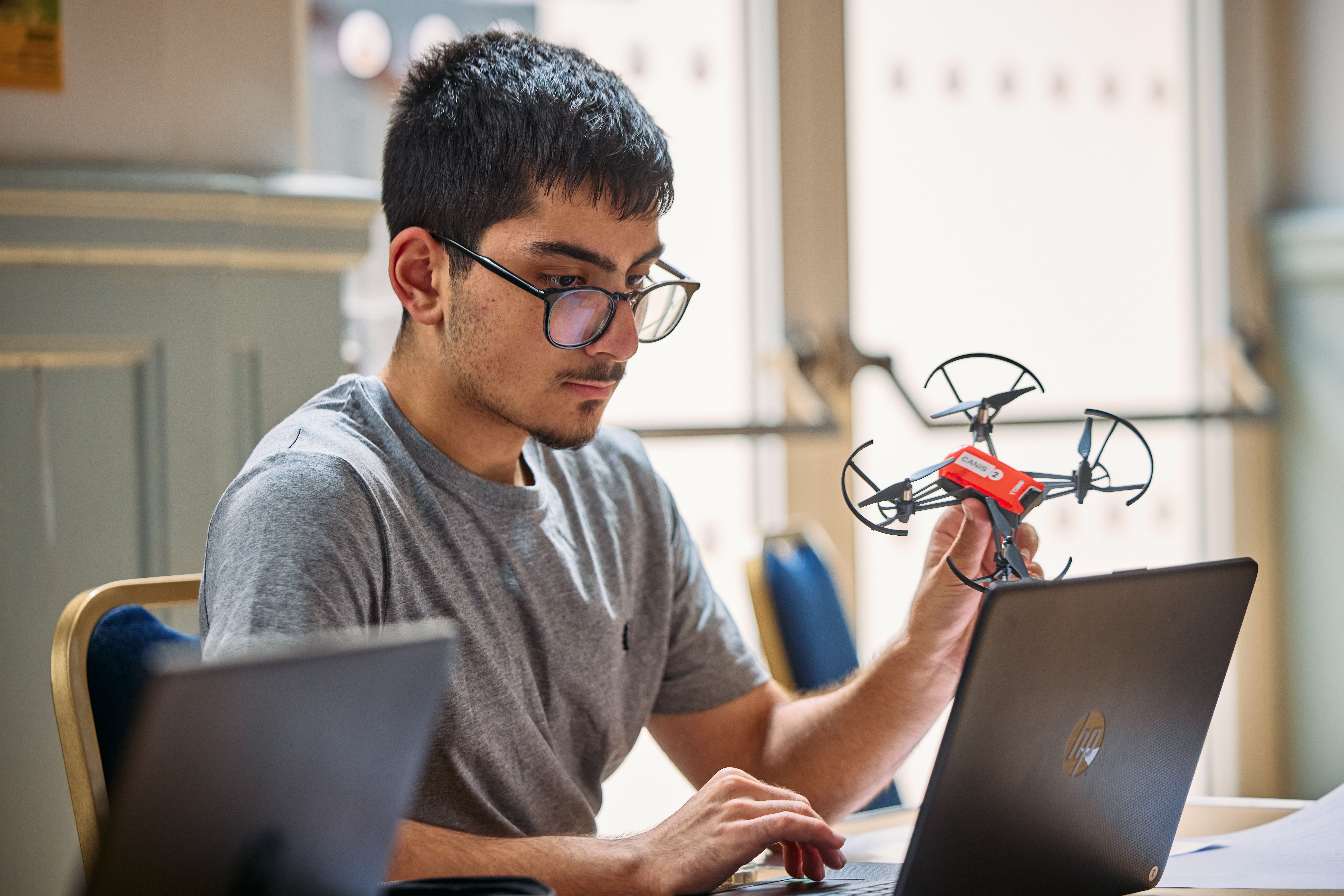Oxford Royale Student flying a drone