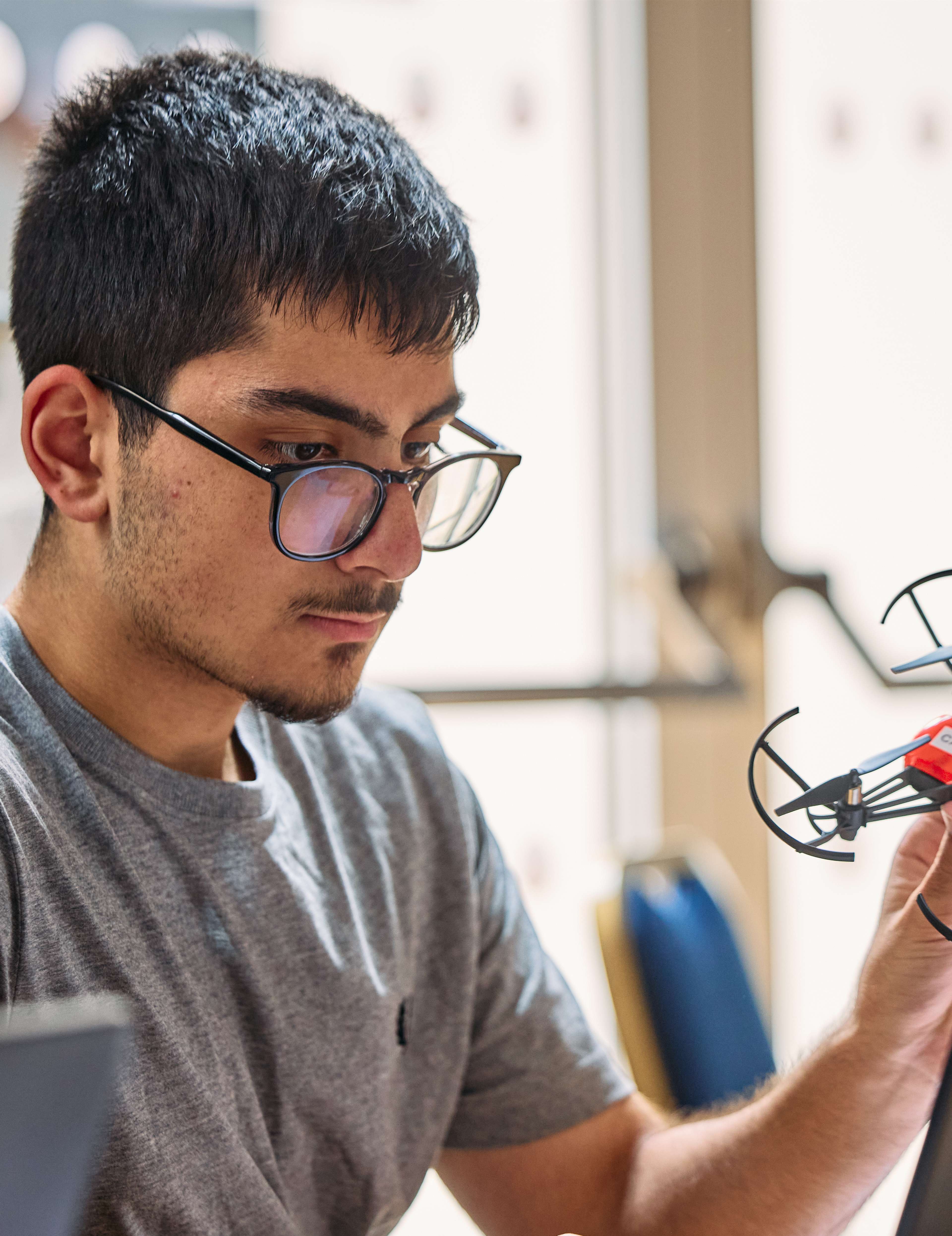 Oxford Royale Student flying a drone