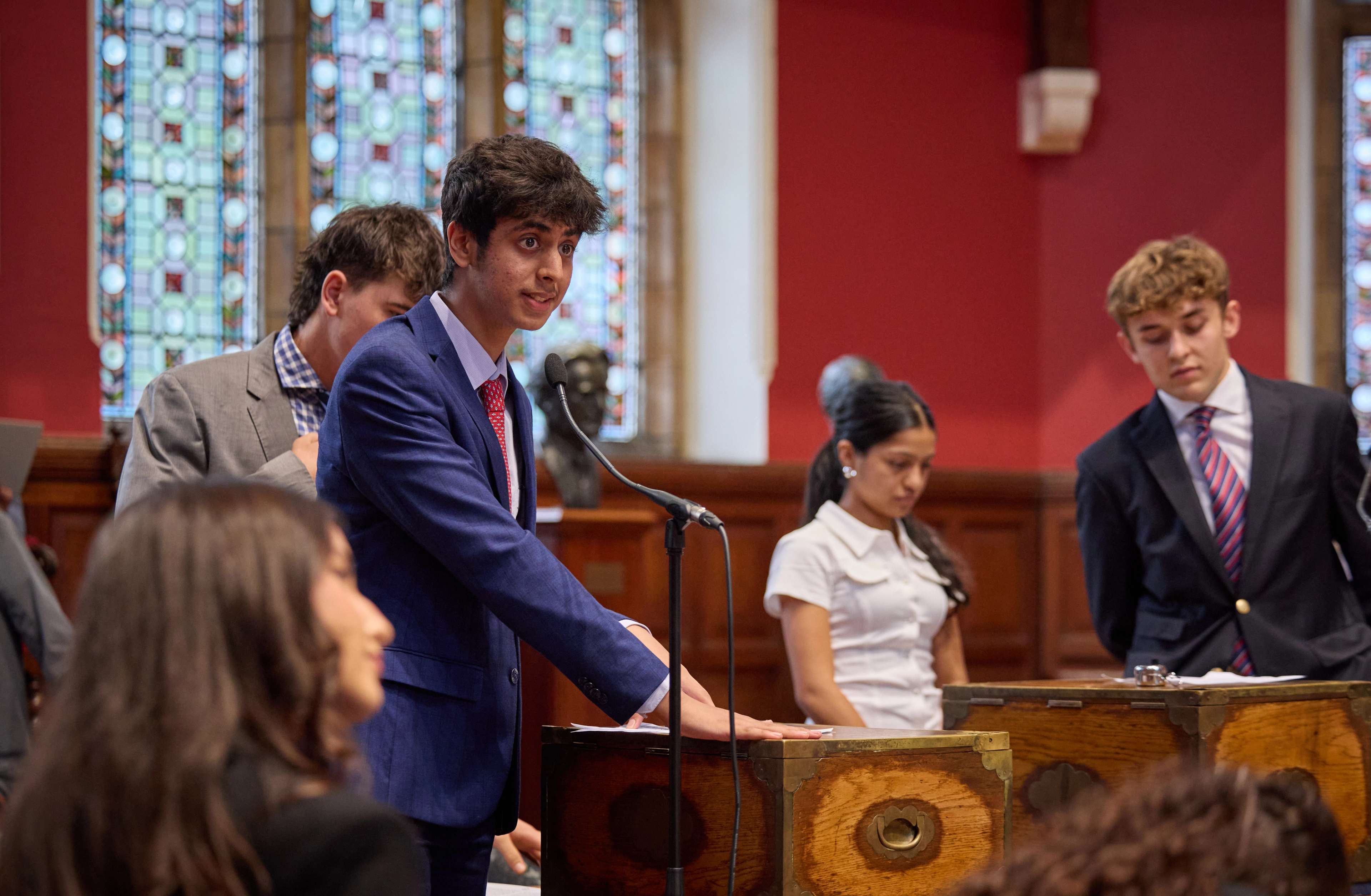 Students debating at the Oxford Union