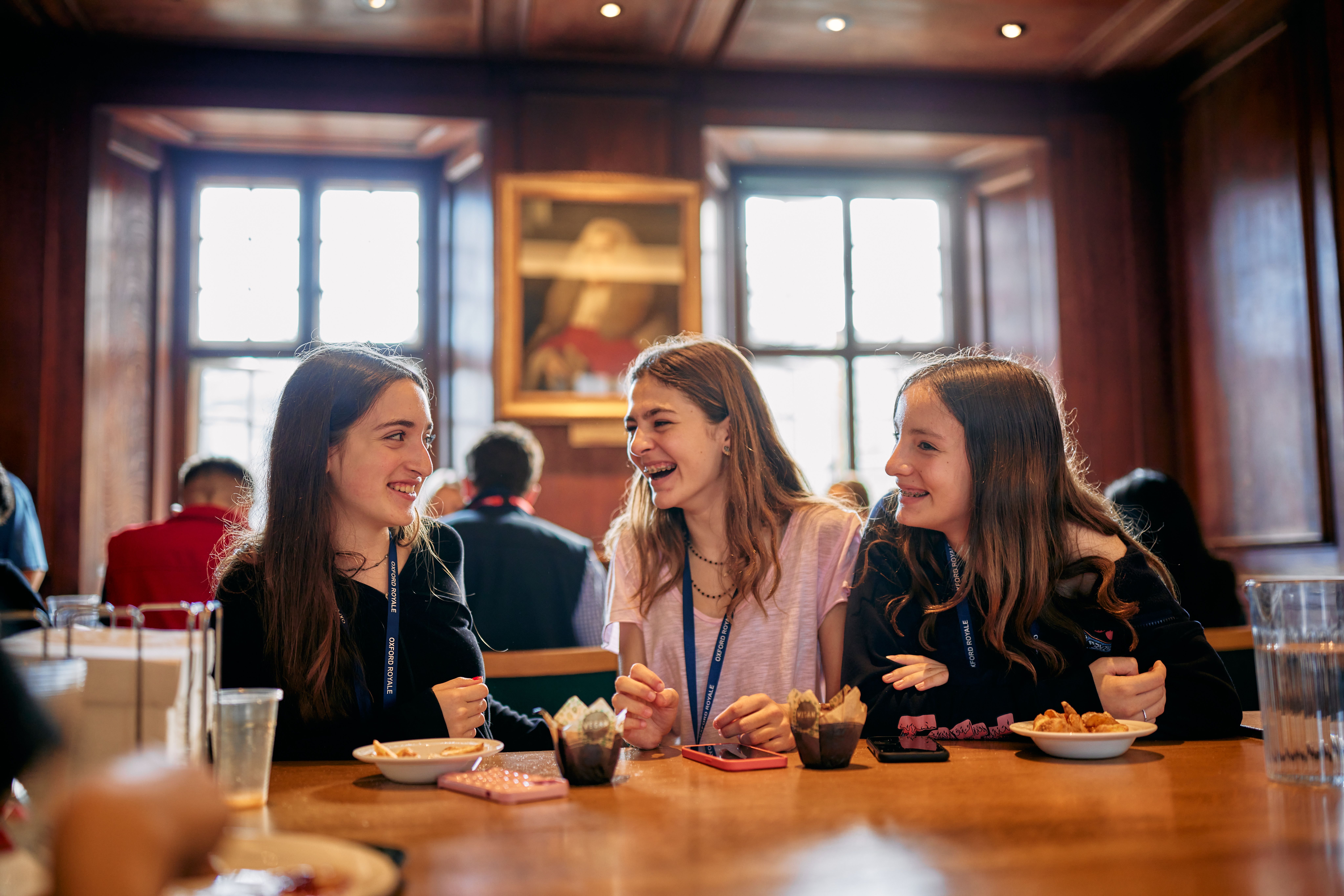 Students enjoying lunch