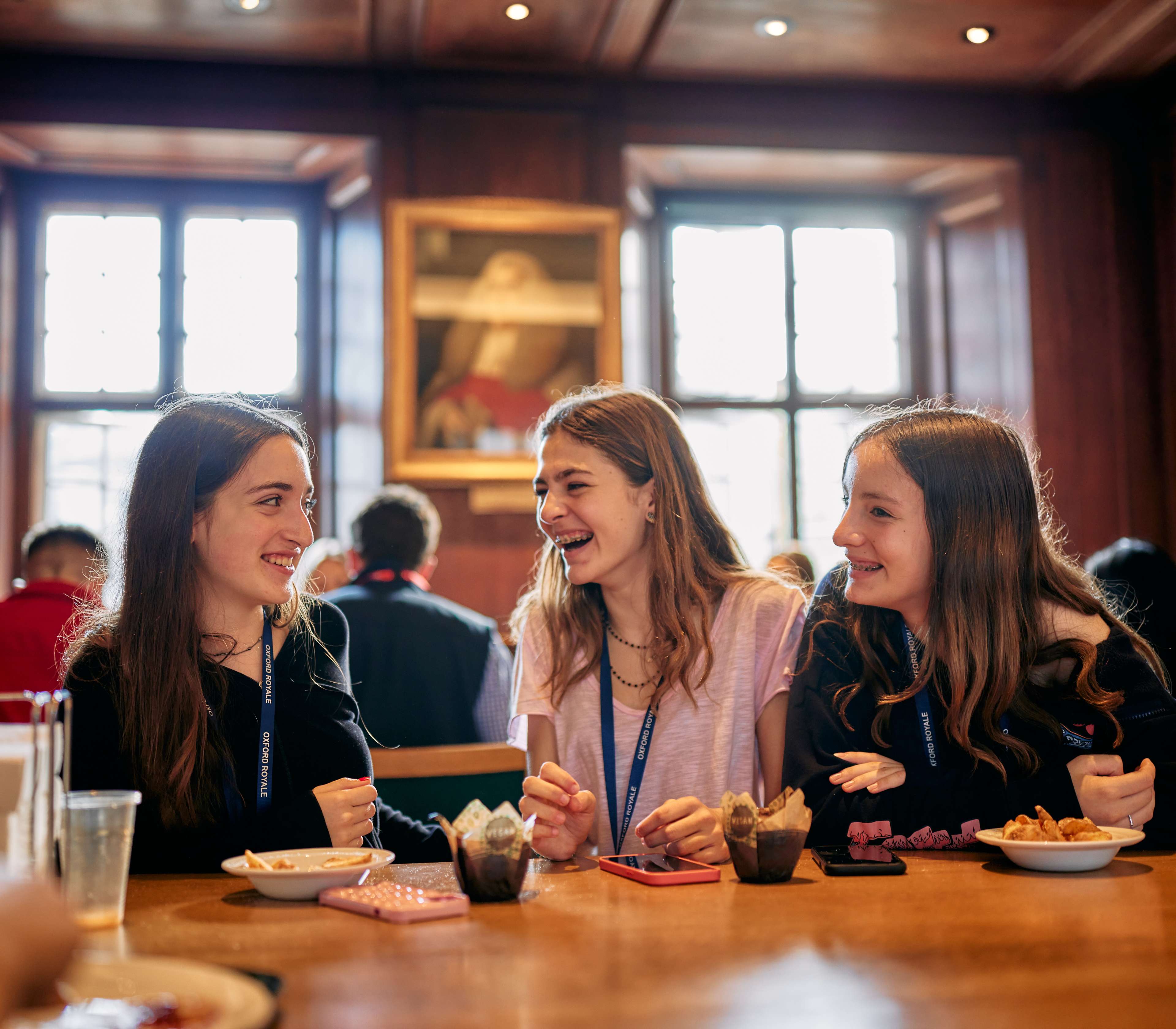 Students enjoying lunch