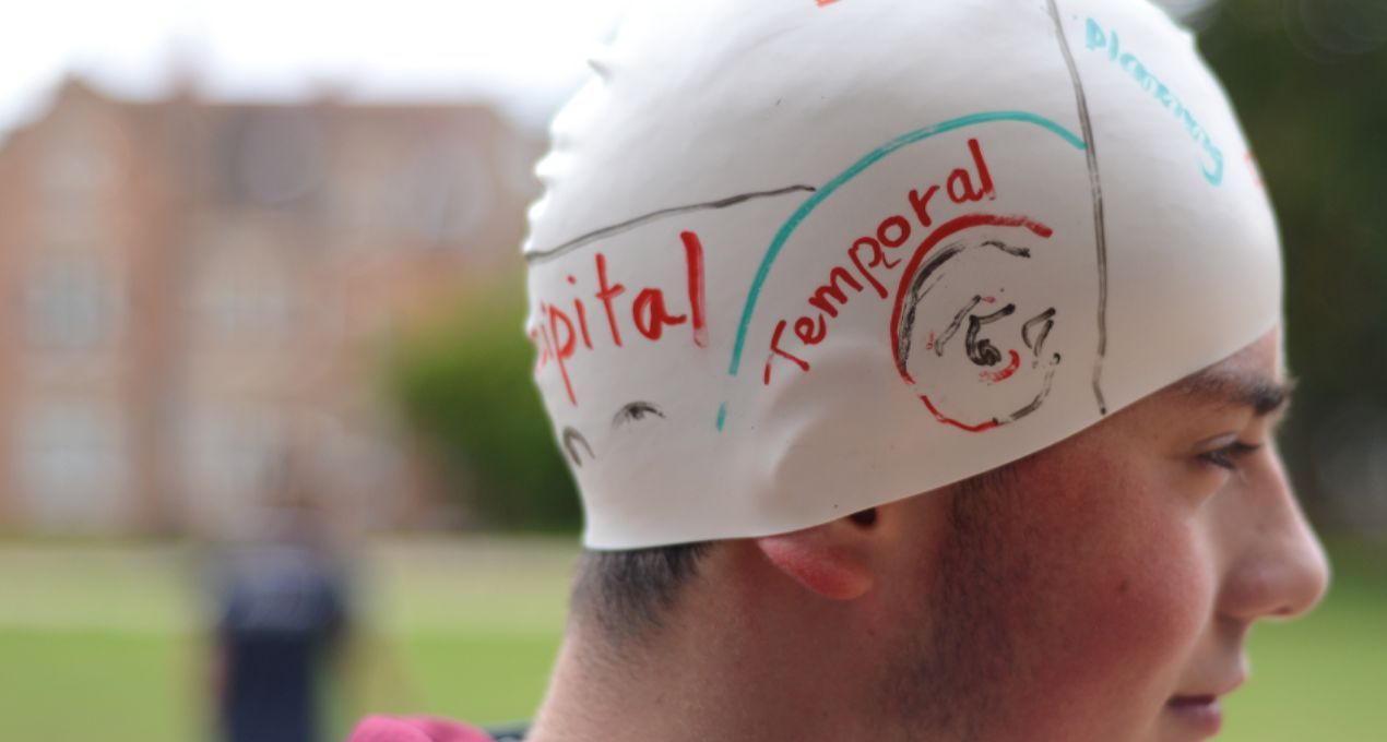 Oxford Royale students discussing a psychology project in Cambridge