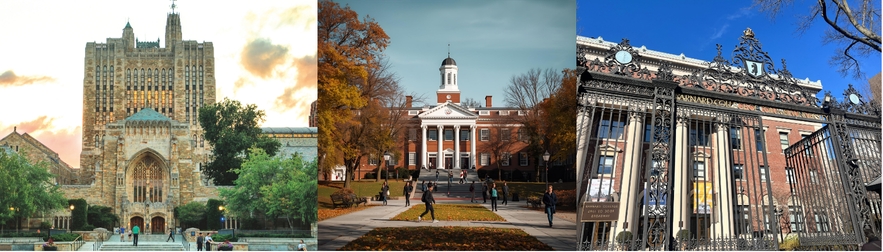 Yale University, Harvard University and Barnard College, Columbia University