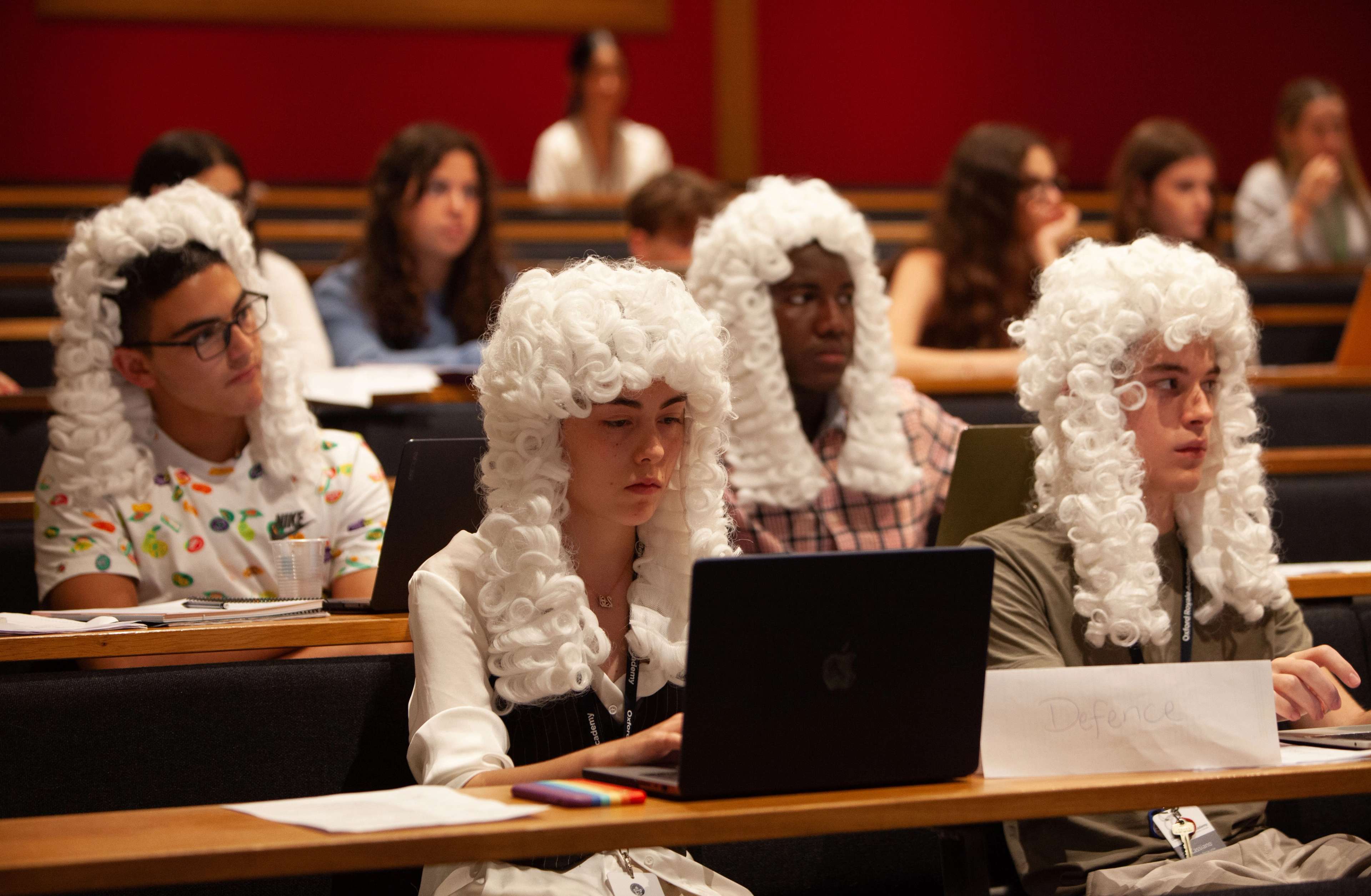 Students in a mock trial
