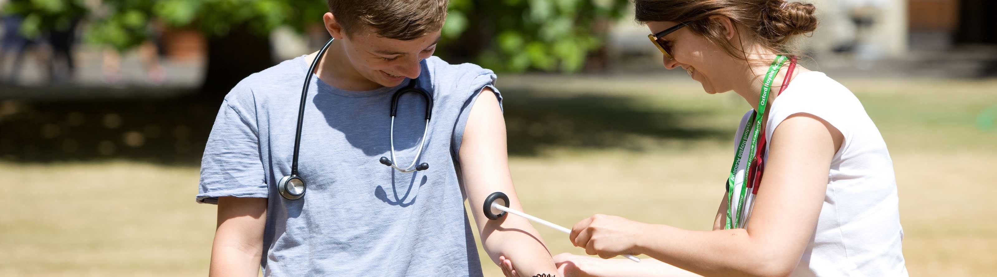Laptop open on a desk