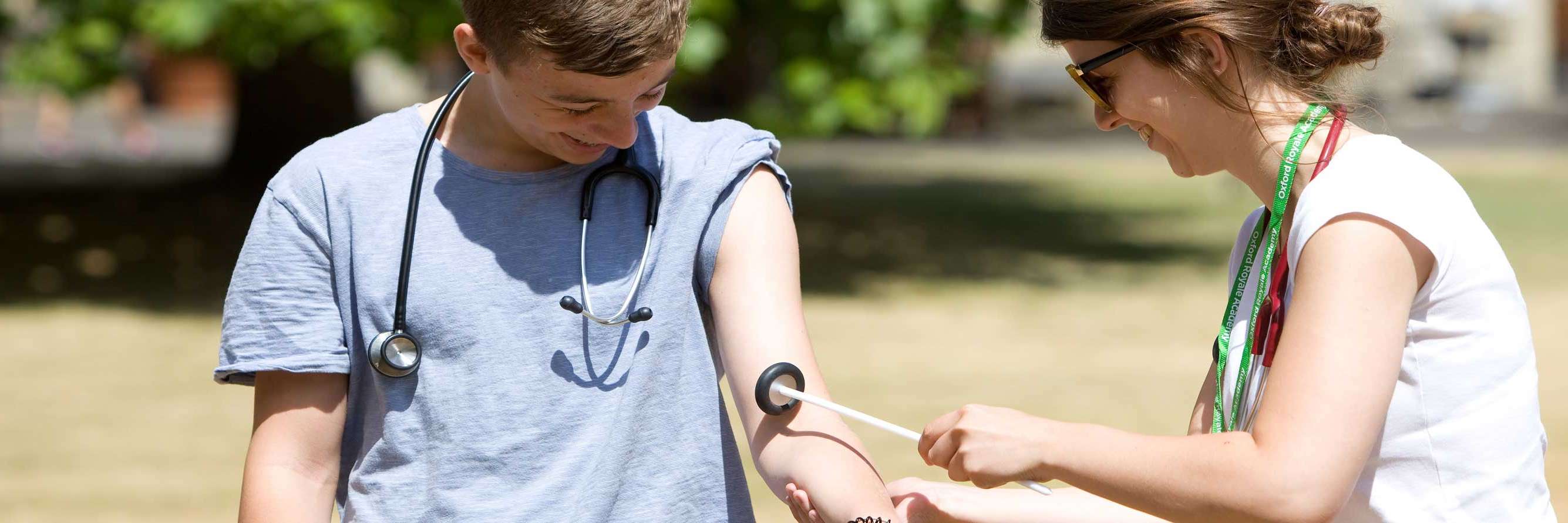Laptop open on a desk