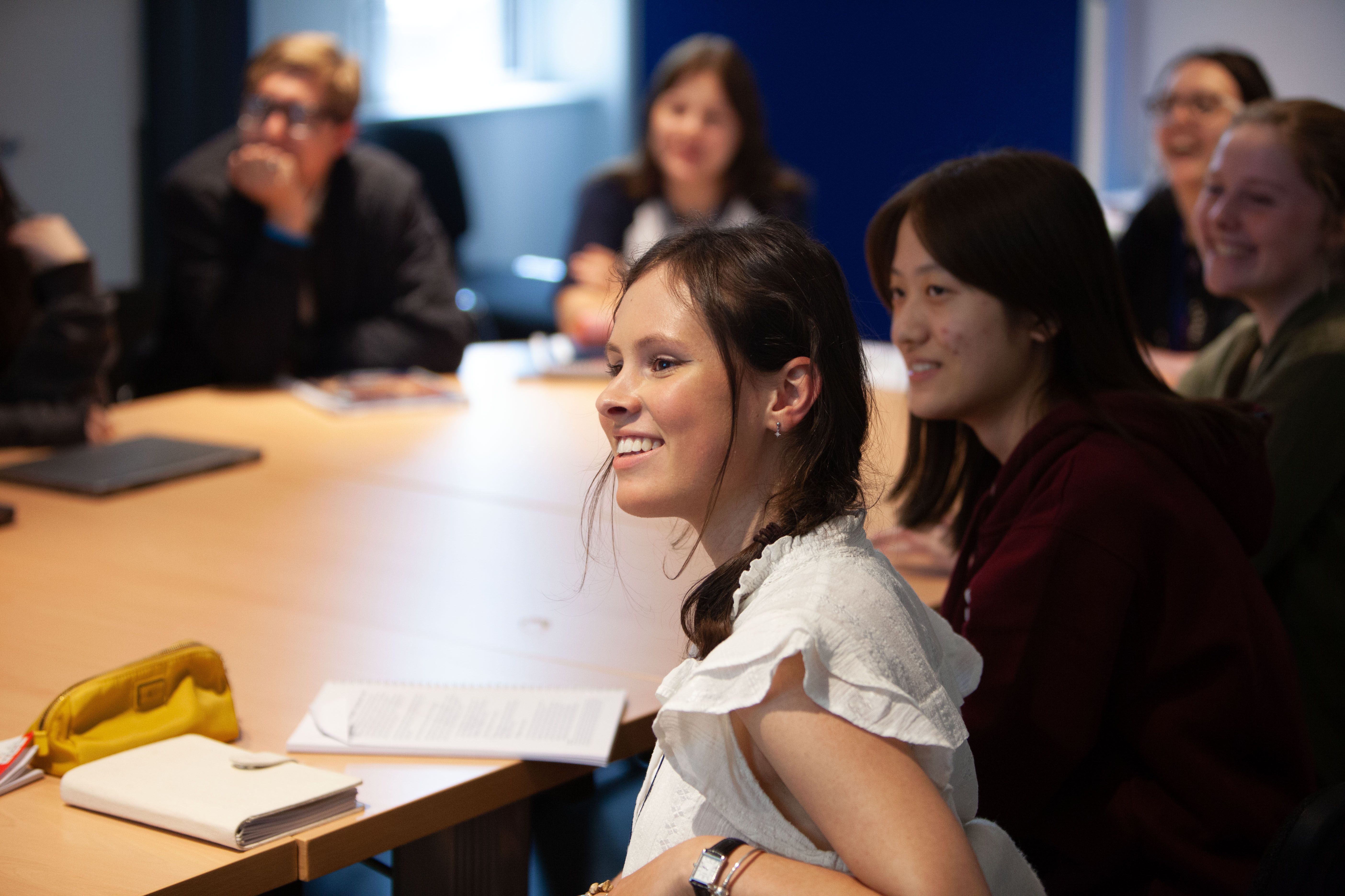 Oxford Royale students talking on the lawn