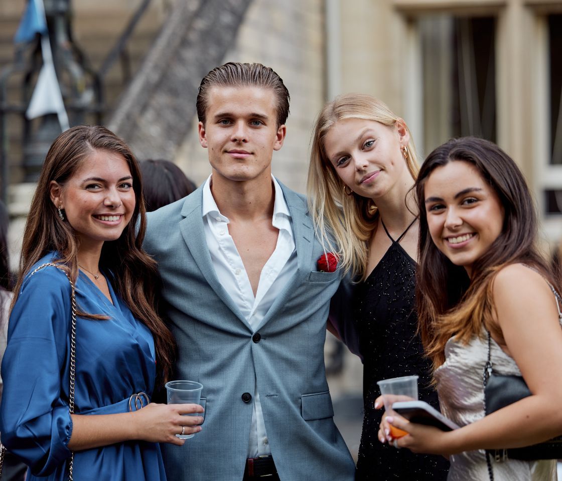 Group of students celebrating graduation