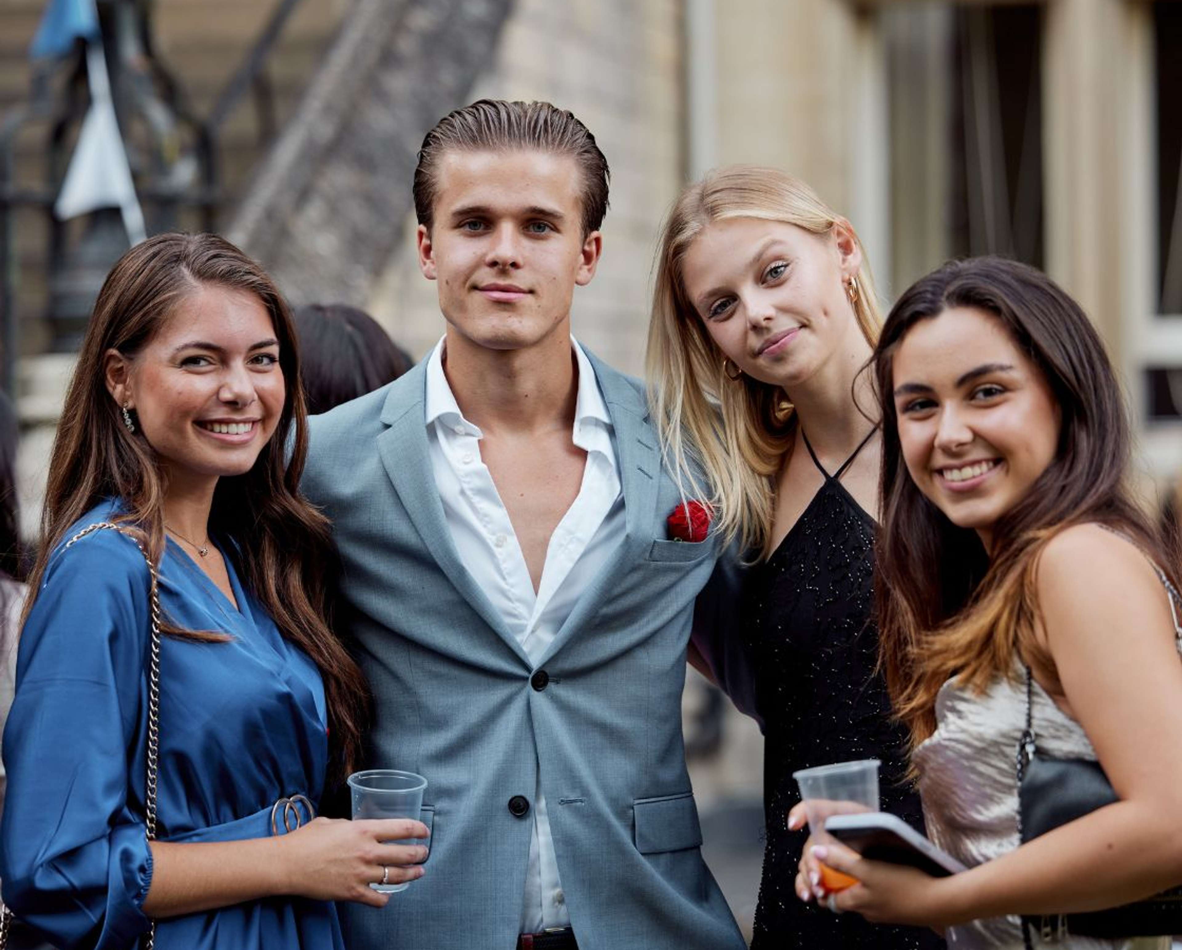 Students celebrating graduation