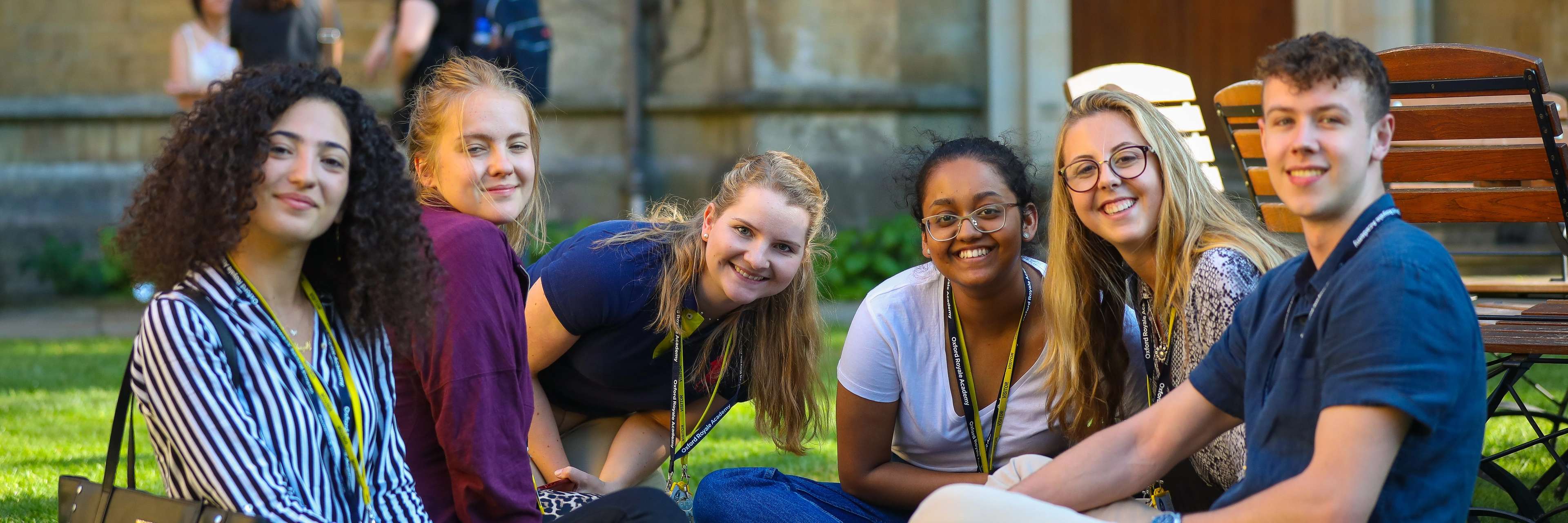 Oxford Royale students engaging in a class in a library