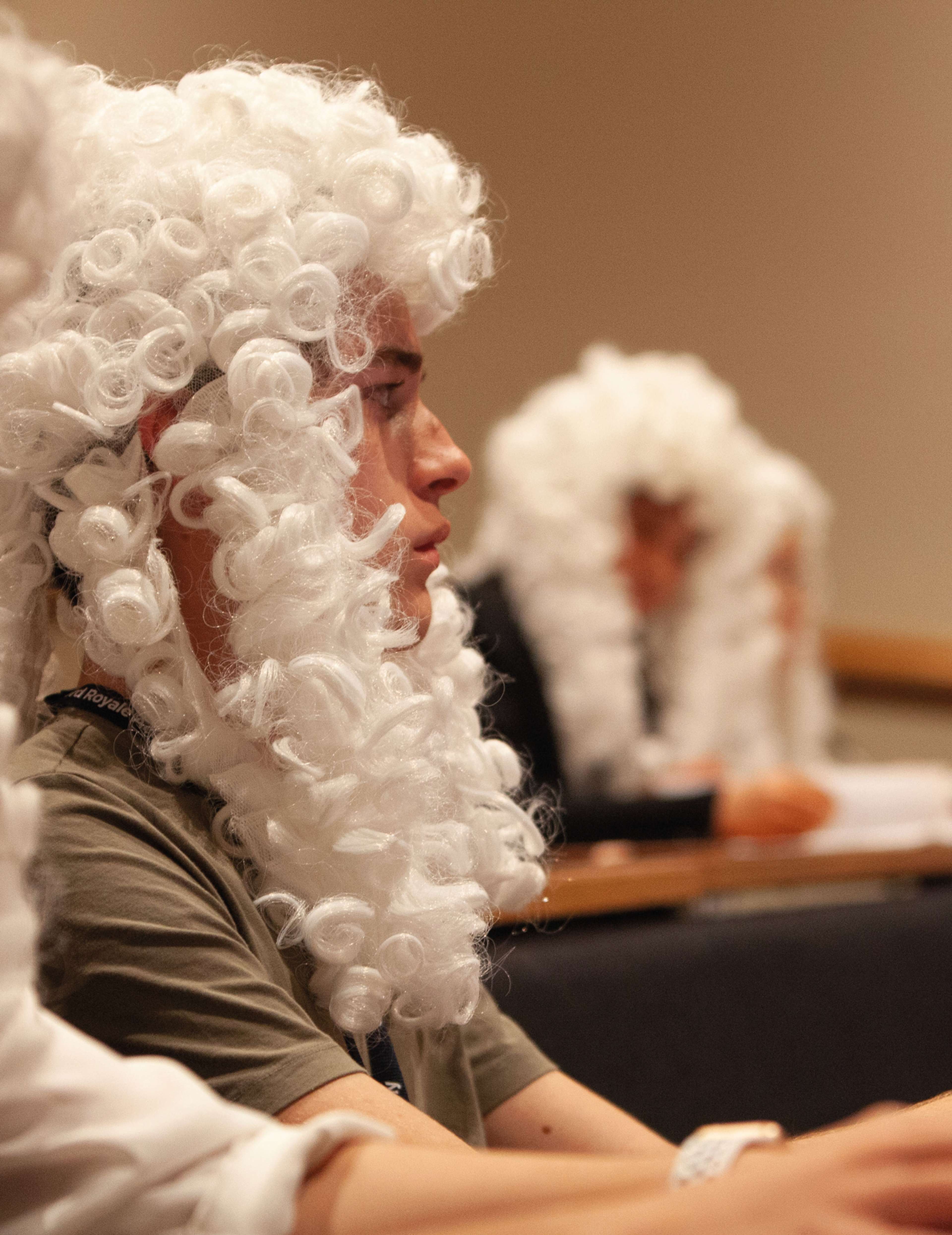 Students taking part in a mock trial