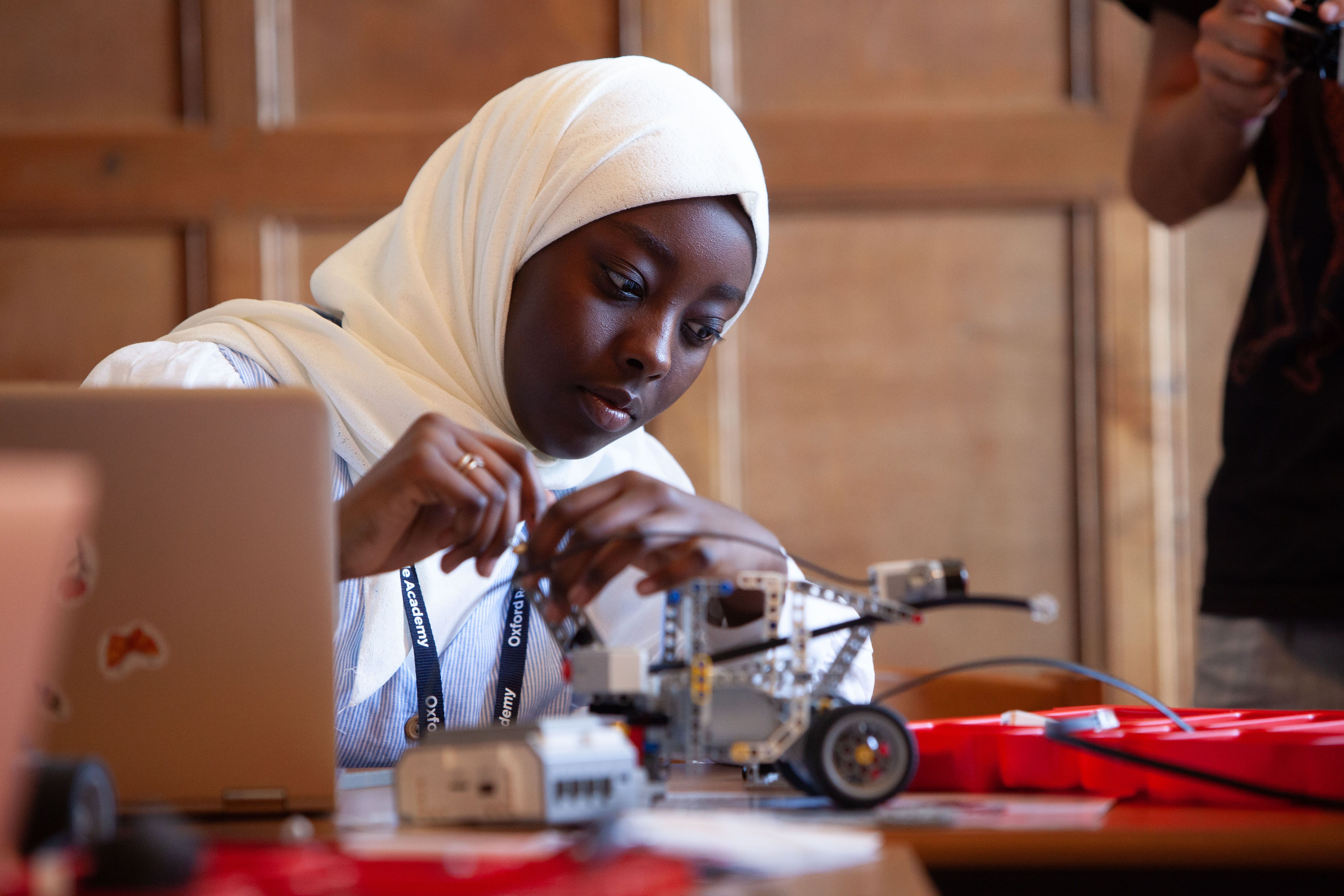 Laptop open on a desk