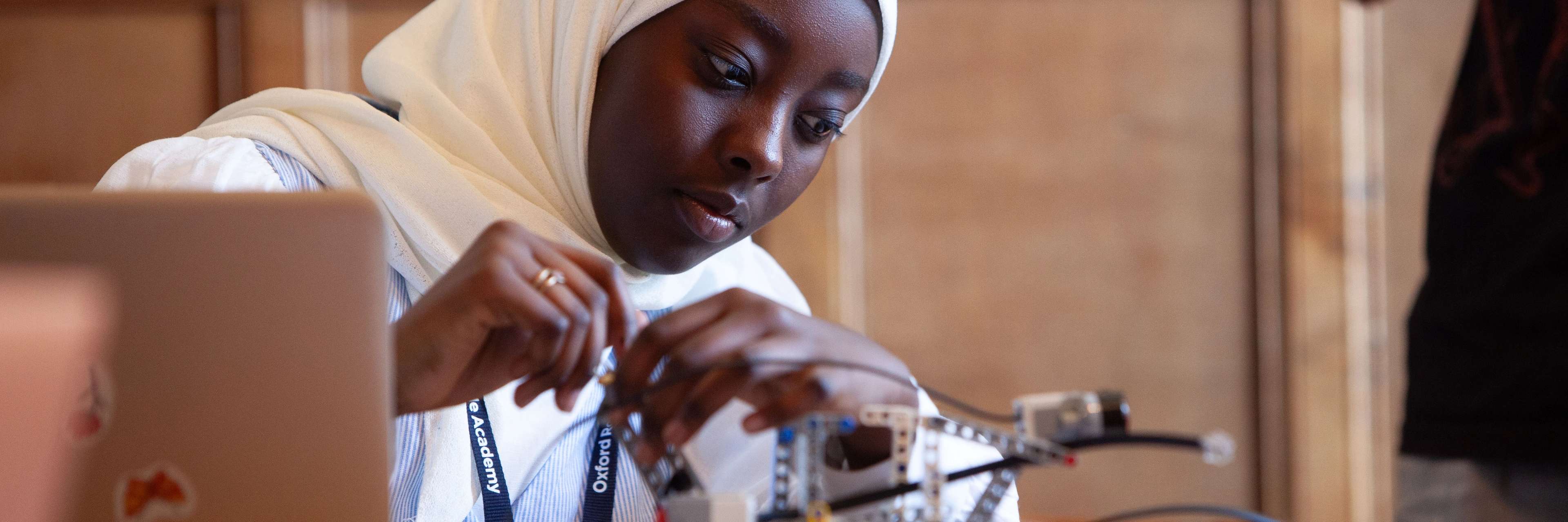 Laptop open on a desk