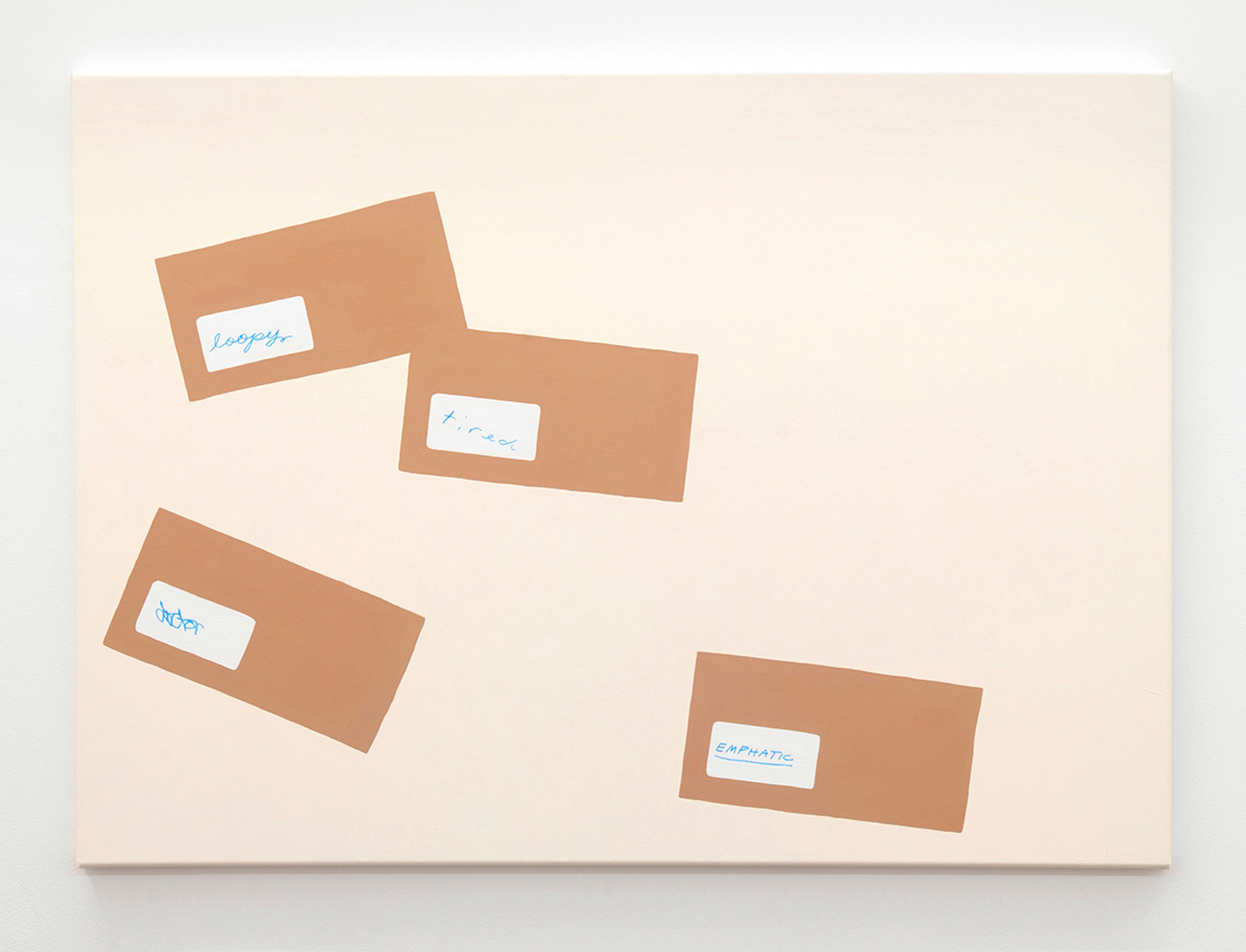 Painting of envelopes on cream background