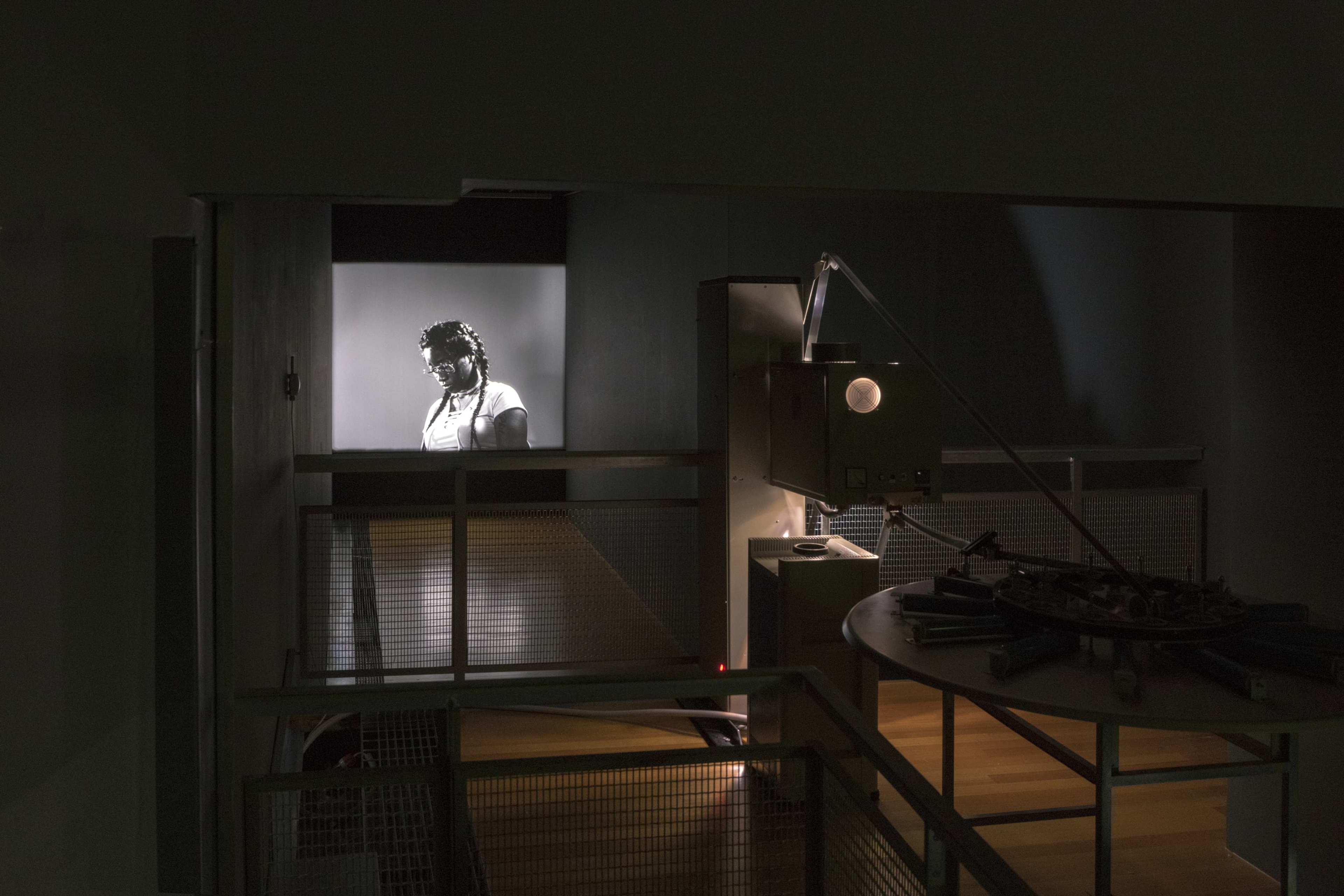 Luke Willis Thompson, Autoportrait, 2017, 35mm, b&w, silent. 9 minutes, 10 seconds @16 fps. Installation view at Adam Art Gallery Te Pātaka Toi, Victoria University of Wellington, 21 February – 15 April 2018