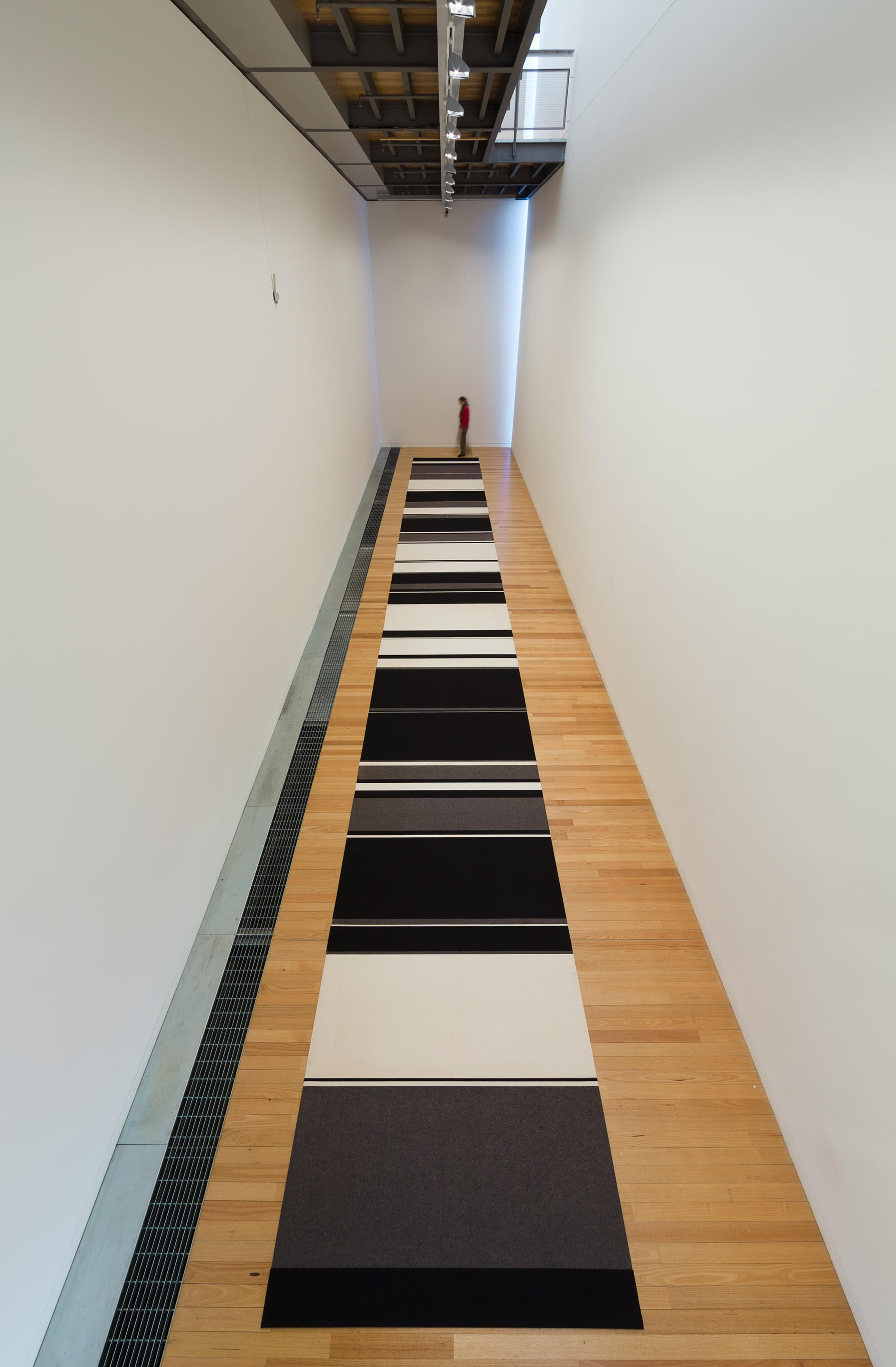 Installation view of Peter Robinson, Cuts and Junctures, 2013, cut wool felt, installation dimensions variable, at the Adam Art Gallery. Courtesy the artist and Peter McLeavey Gallery, Wellington. Photo: Shaun Waugh.