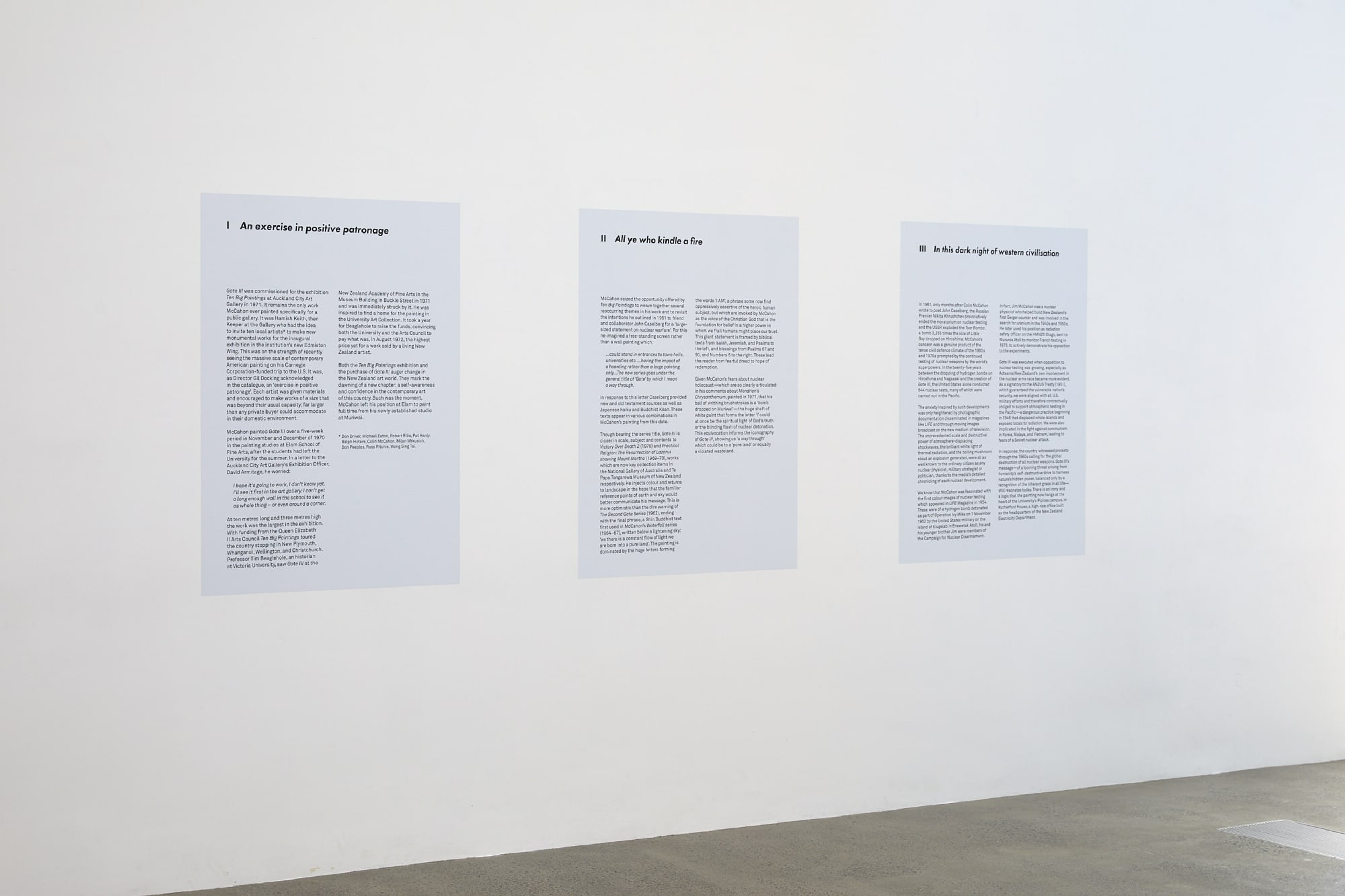 Installation view exhibition 'A way through' Colin McCahon's 'Gate III'