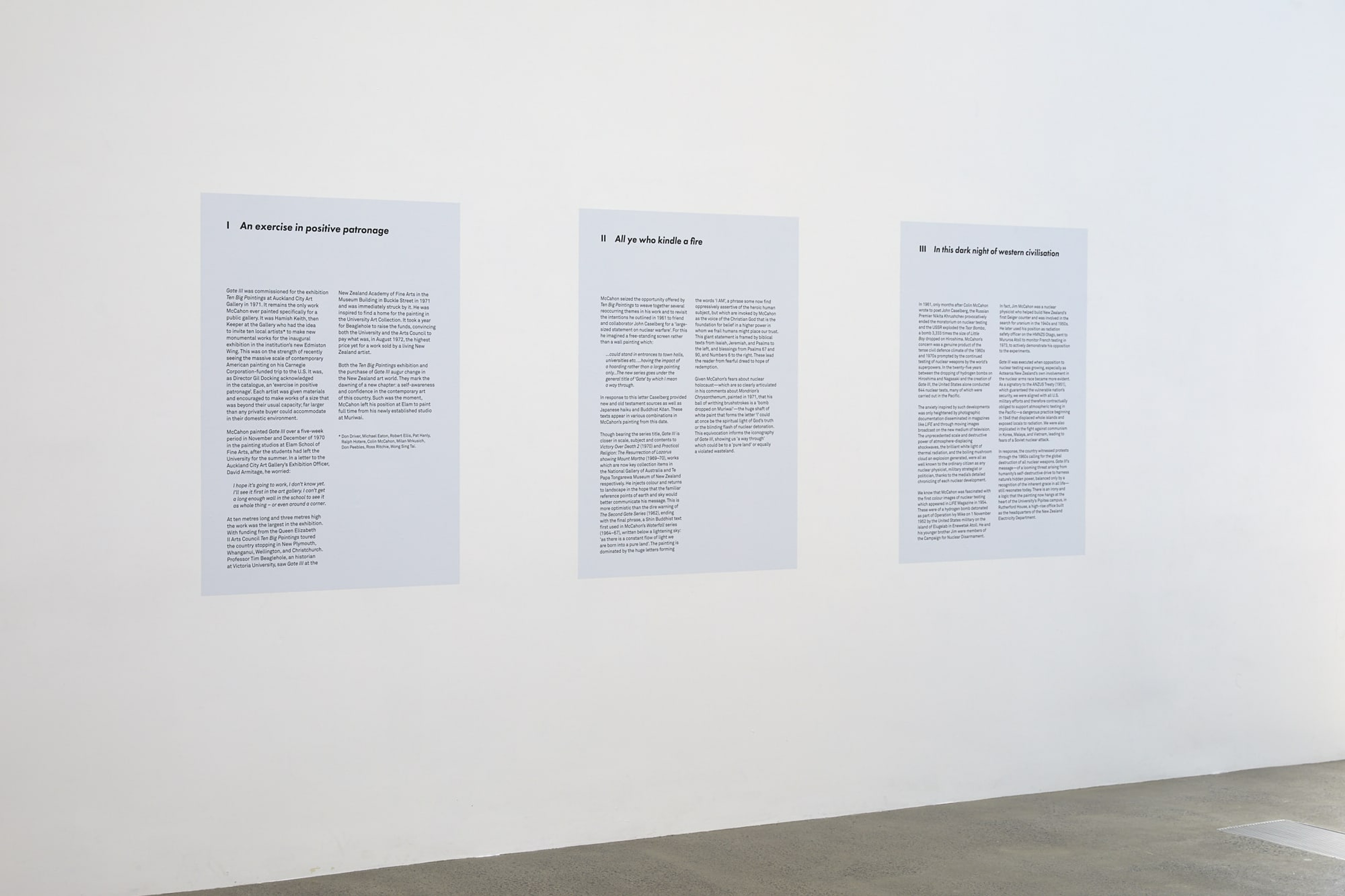 Installation view exhibition 'A way through' Colin McCahon's 'Gate III'