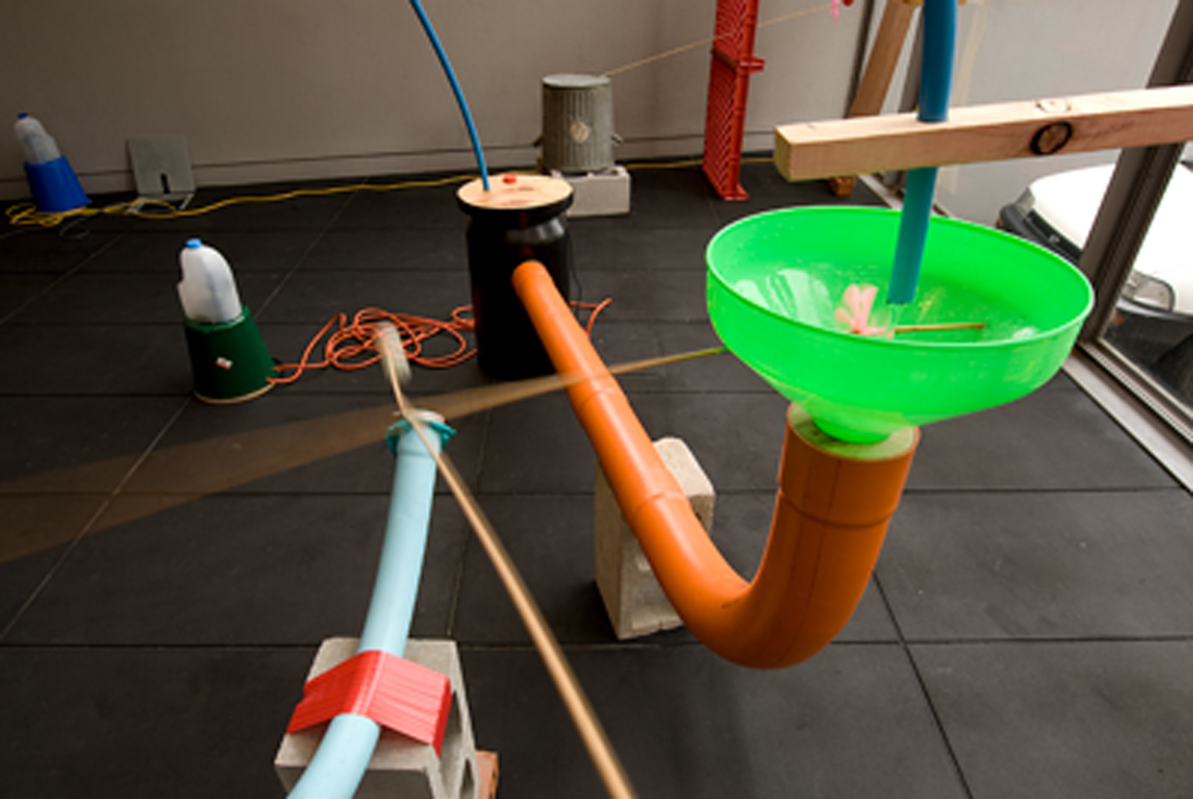 Sam Morrison, Whiff Whaff, 2008, mixed media. Installation view, Opposites Attract, Adam Art Gallery Te Pātaka Toi, Victoria University of Wellington, 2008. Photo: Robert Cross
