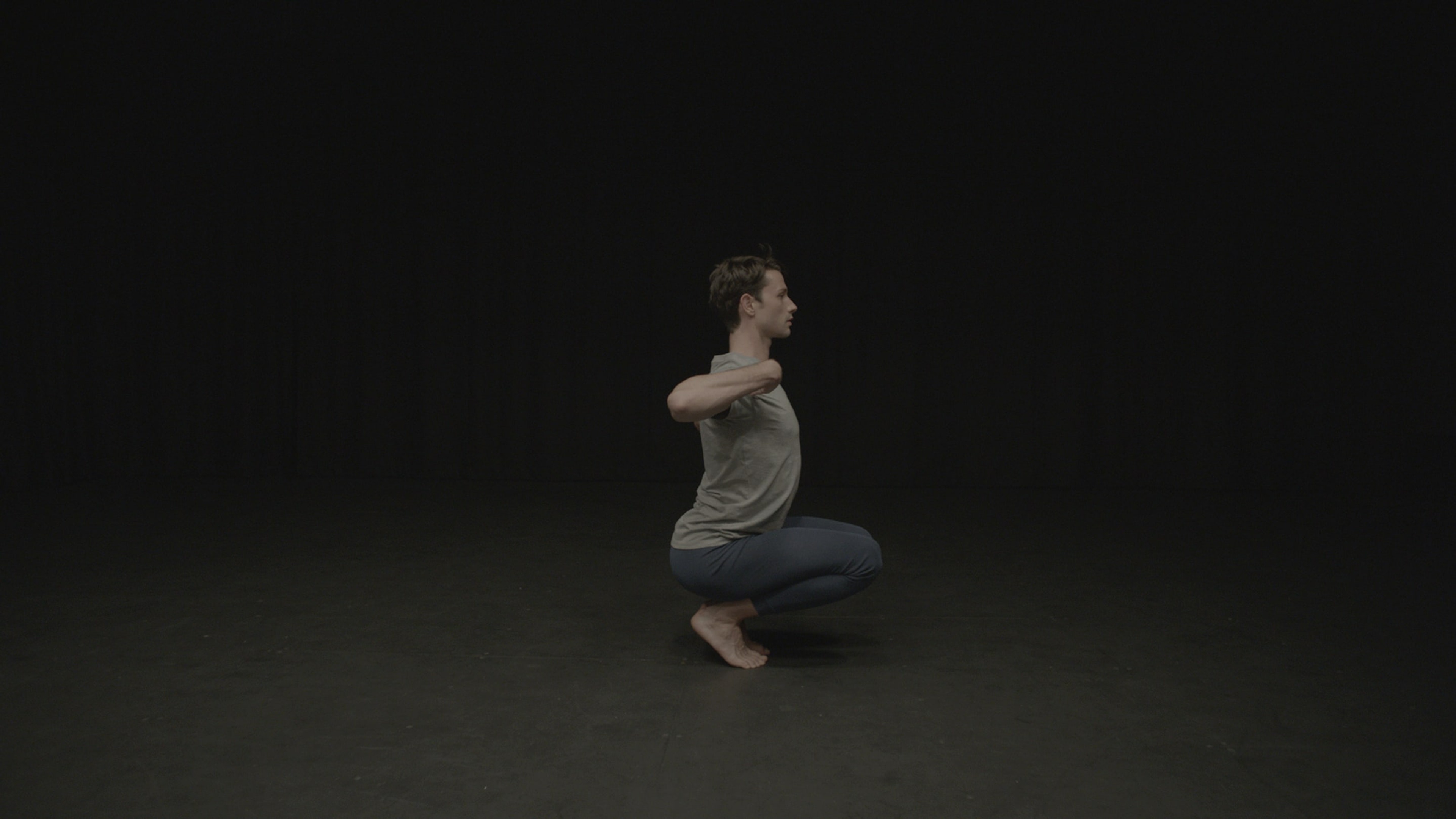 Video still, Sriwhana Spong, The Fourth Notebook, 2015, HD video, 8 mins, 36 secs. Courtesy of Michael Lett, Auckland. Dancer: Benjamin Ord. Commissioned by Carriageworks, Sydney. In the exhibition Inhabiting Space at the Adam Art Gallery Te Pātaka Toi, Victoria University of Wellington