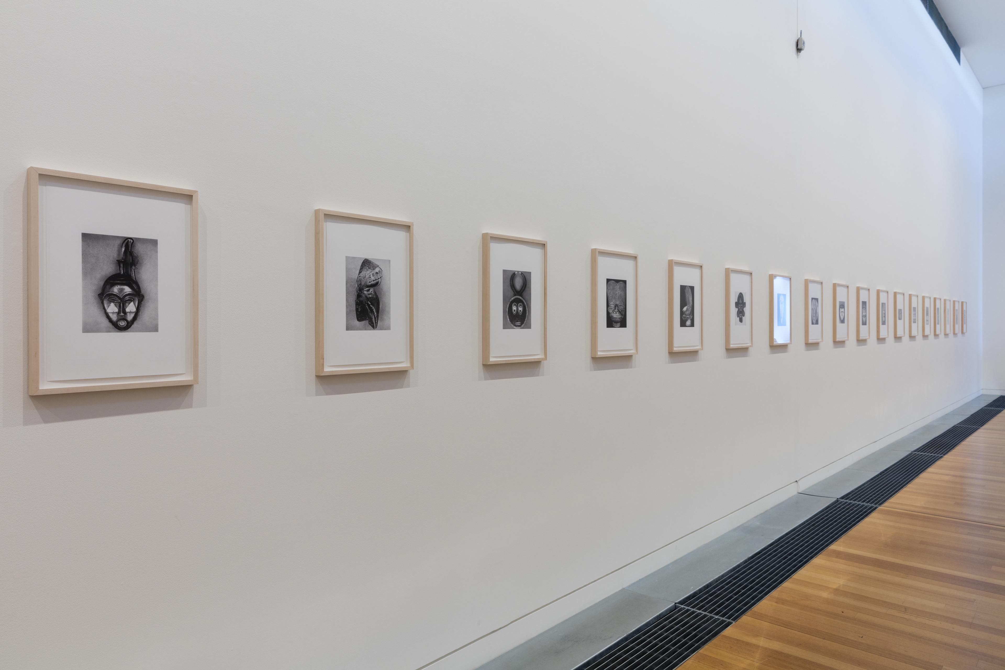 Installation view of Sherrie Levine: African Masks After Walker Evans at Adam Art Gallery, Victoria University of Wellington, 2016, Photo: Shaun Waugh