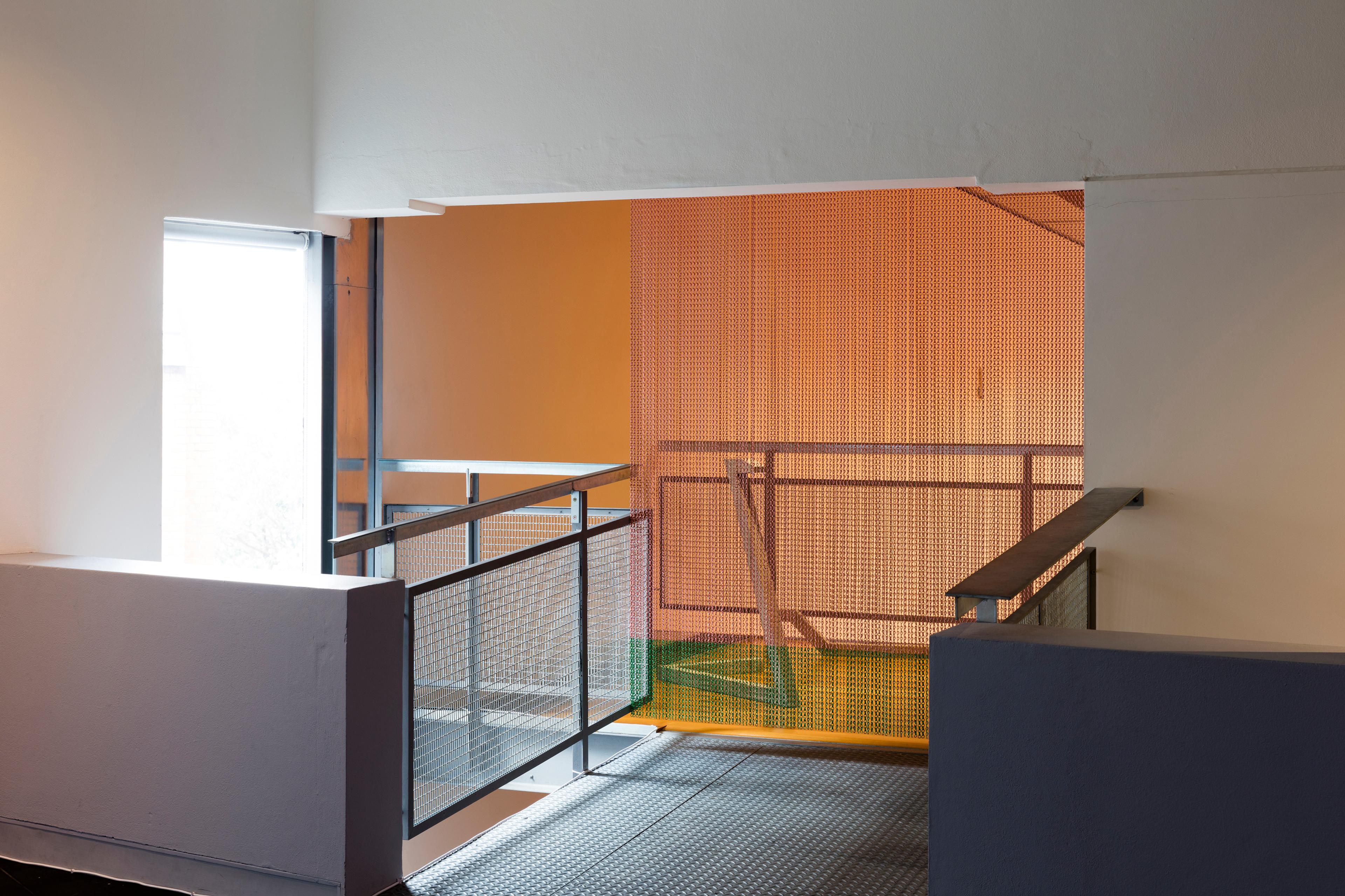 Installation view of BAD VISUAL SYSTEMS: Ruth Buchanan, Judith Hopf, Marianne Wex, Adam Art Gallery Te Pātaka Toi, Victoria University of Wellington, 2016. Photo: Shaun Waugh