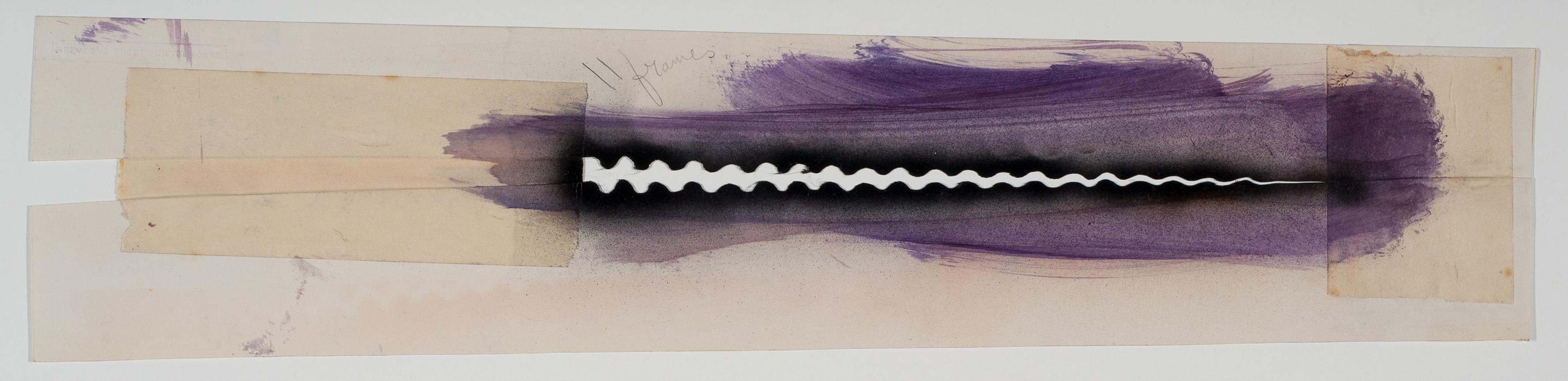 Len Lye, stencil from Musical Poster #1, 1940. Paint on heavy card, occasional pencil inscriptions, eleven of twenty-one, various dimensions, approx. 490 x 90mm. Courtesy of the Len Lye Foundation, Govett-Brewster Art Gallery.