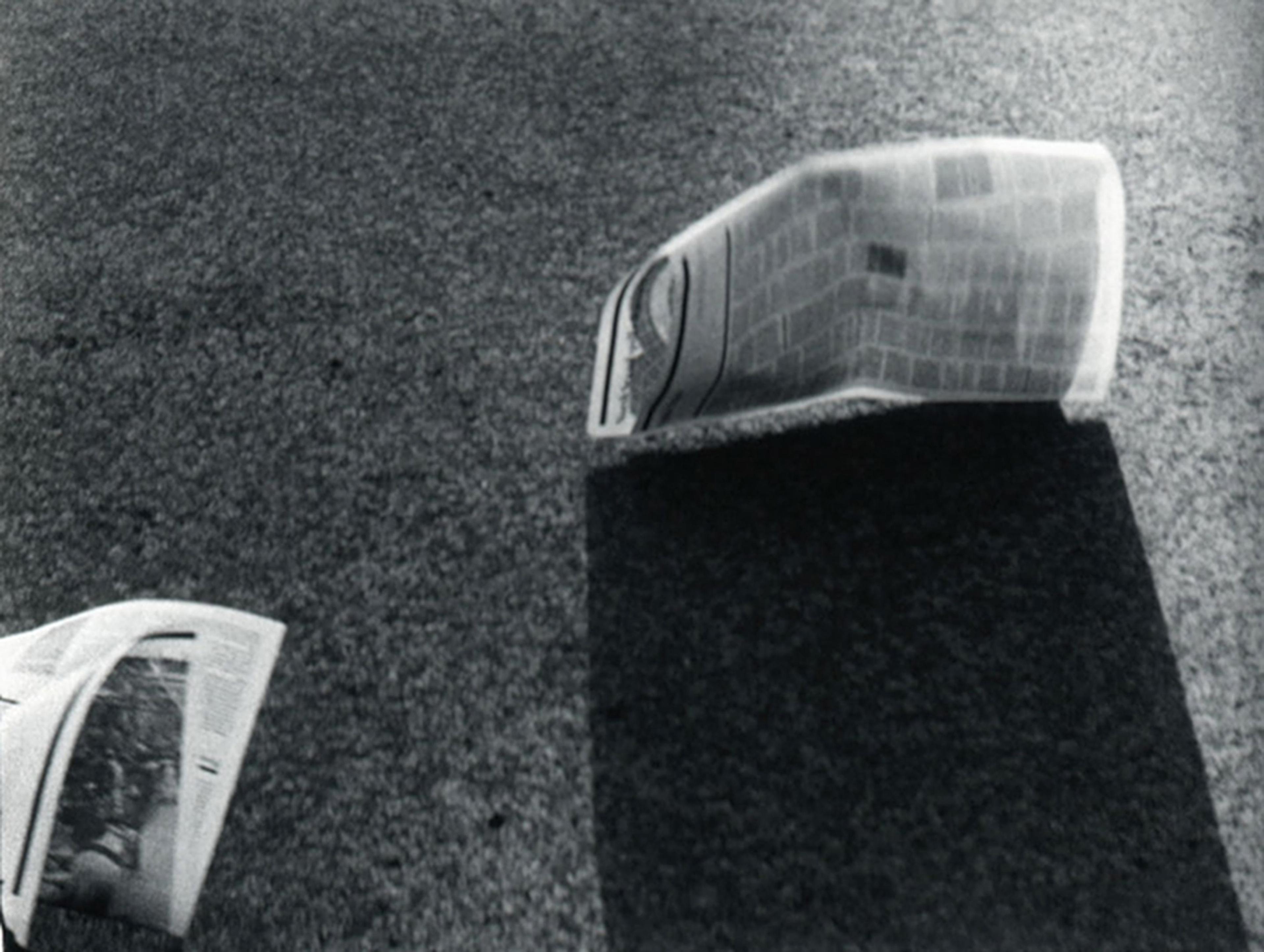 Sonya Lacey, Newspaper (for Vignelli) 2011, 16mm film transferred to HD video, 3mins 35secs, looped. Victoria University of Wellington Art Collection, purchased 2012