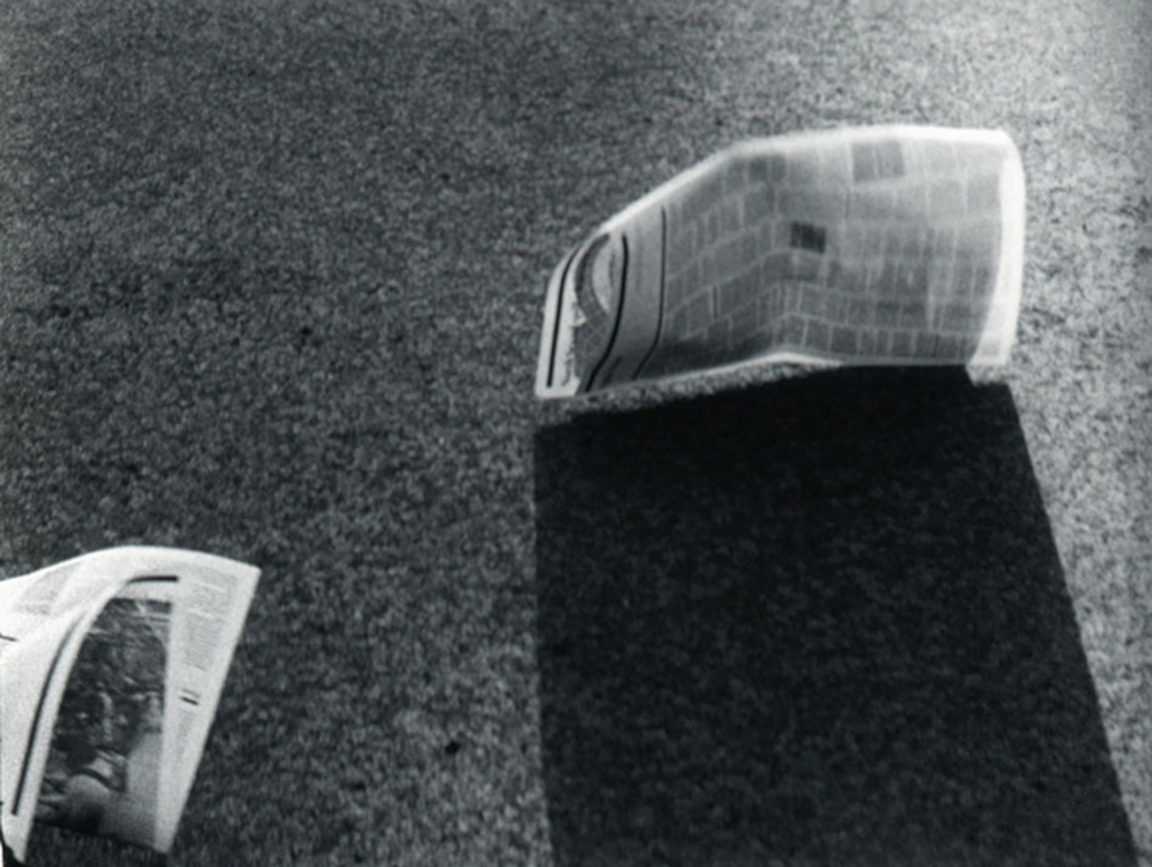 Sonya Lacey, Newspaper (for Vignelli) 2011, 16mm film transferred to HD video, 3mins 35secs, looped. Victoria University of Wellington Art Collection, purchased 2012