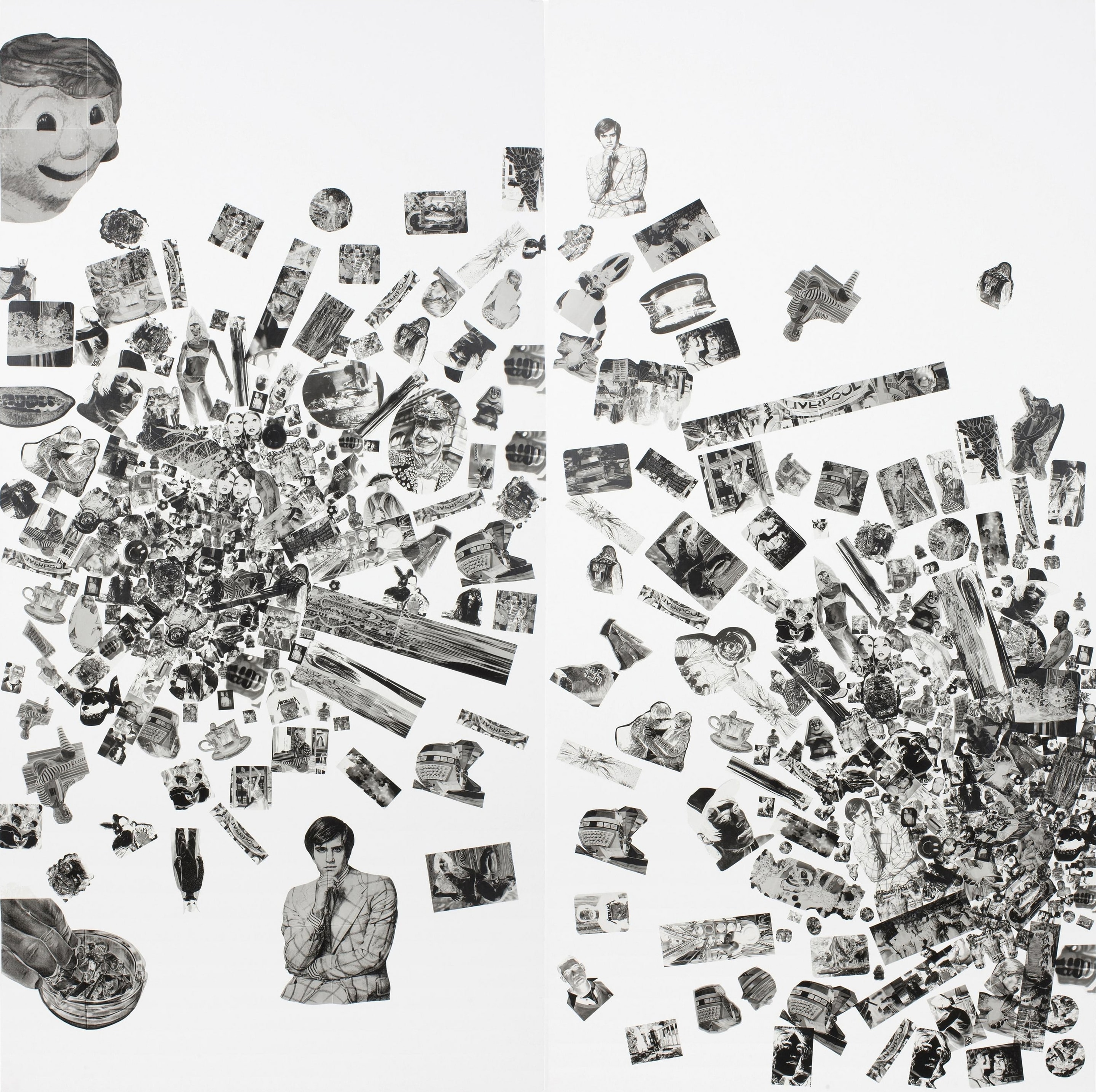 Marc Brandenburg, Untitled, 2006, collage on honeycomb paper, two parts, 2387 x 2365 x 20mm