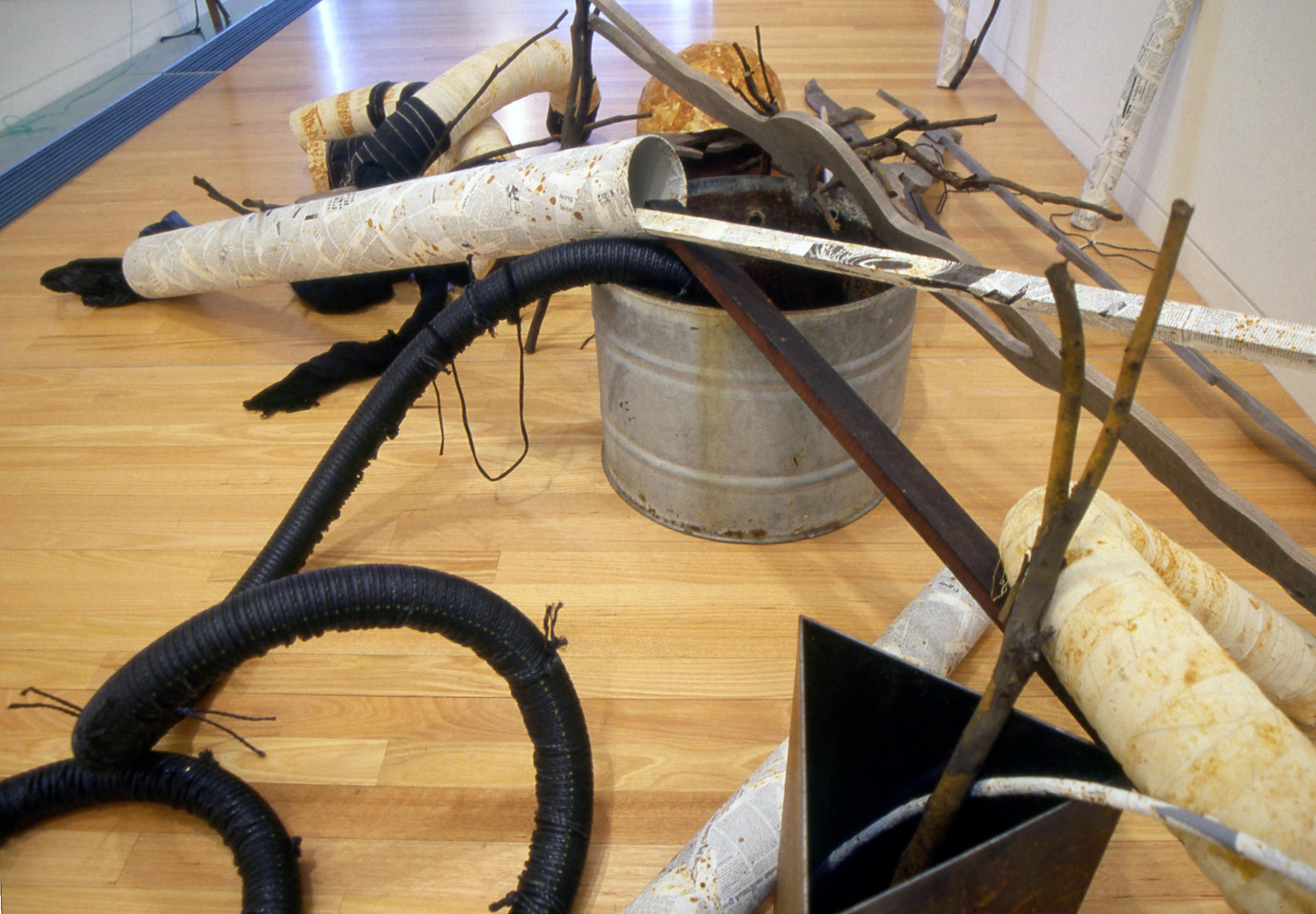 Installation view, Conduits and Containers: Leakage from the Text, Adam Art Gallery Te Pātaka Toi, Victoria University of Wellington, 2002