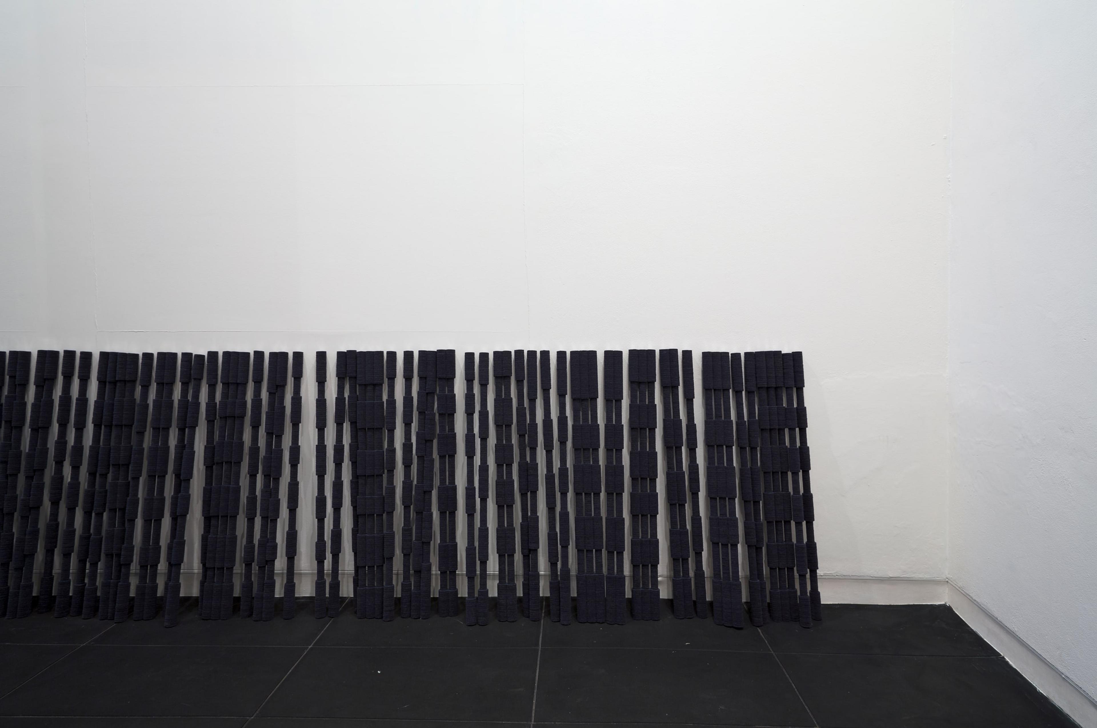 Installation view of Peter Robinson, Cuts and Junctures, 2013, cut wool felt, aluminum, installation dimensions variable, at the Adam Art Gallery. Courtesy the artist and Peter McLeavey Gallery, Wellington. Photo: Shaun Waugh.