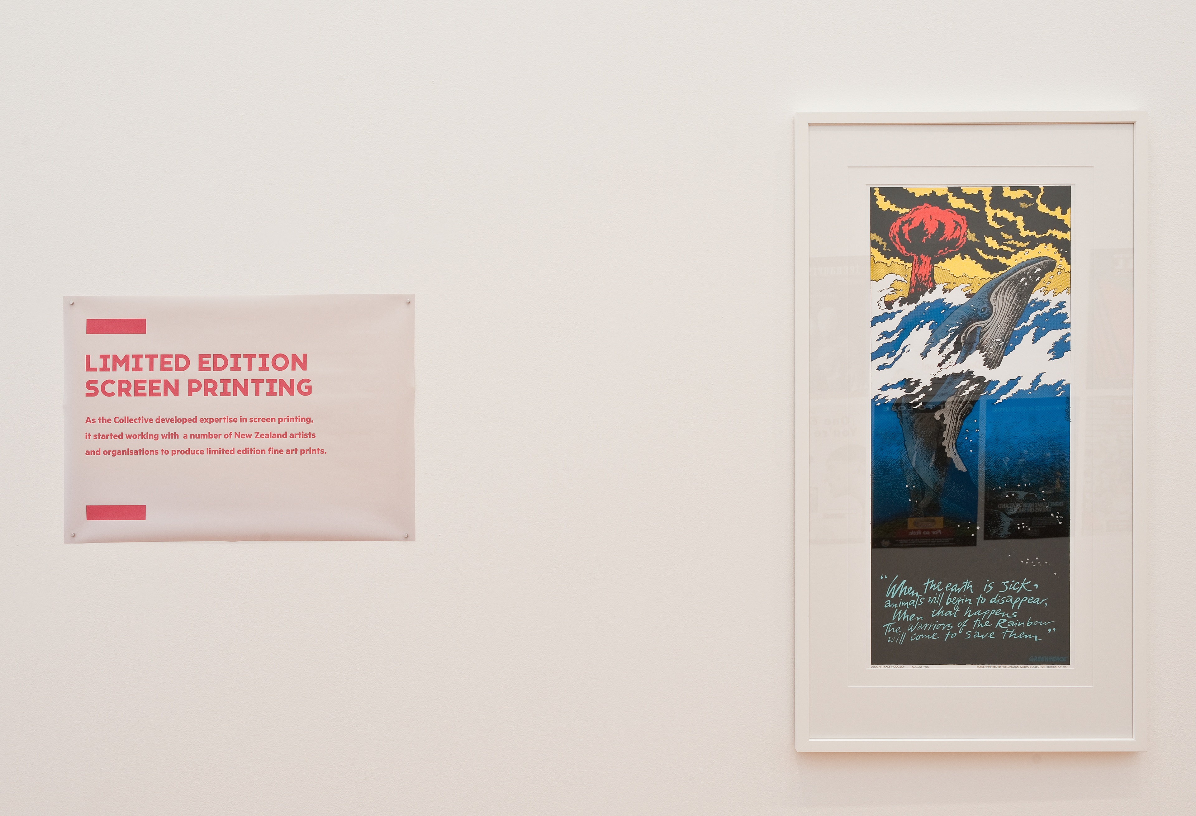 Installation view, We Will Work With You! Wellington Media Collective 1978-1998, Te Pātaka Toi Adam Art Gallery, Victoria University of Wellington. Photo: Robert Cross