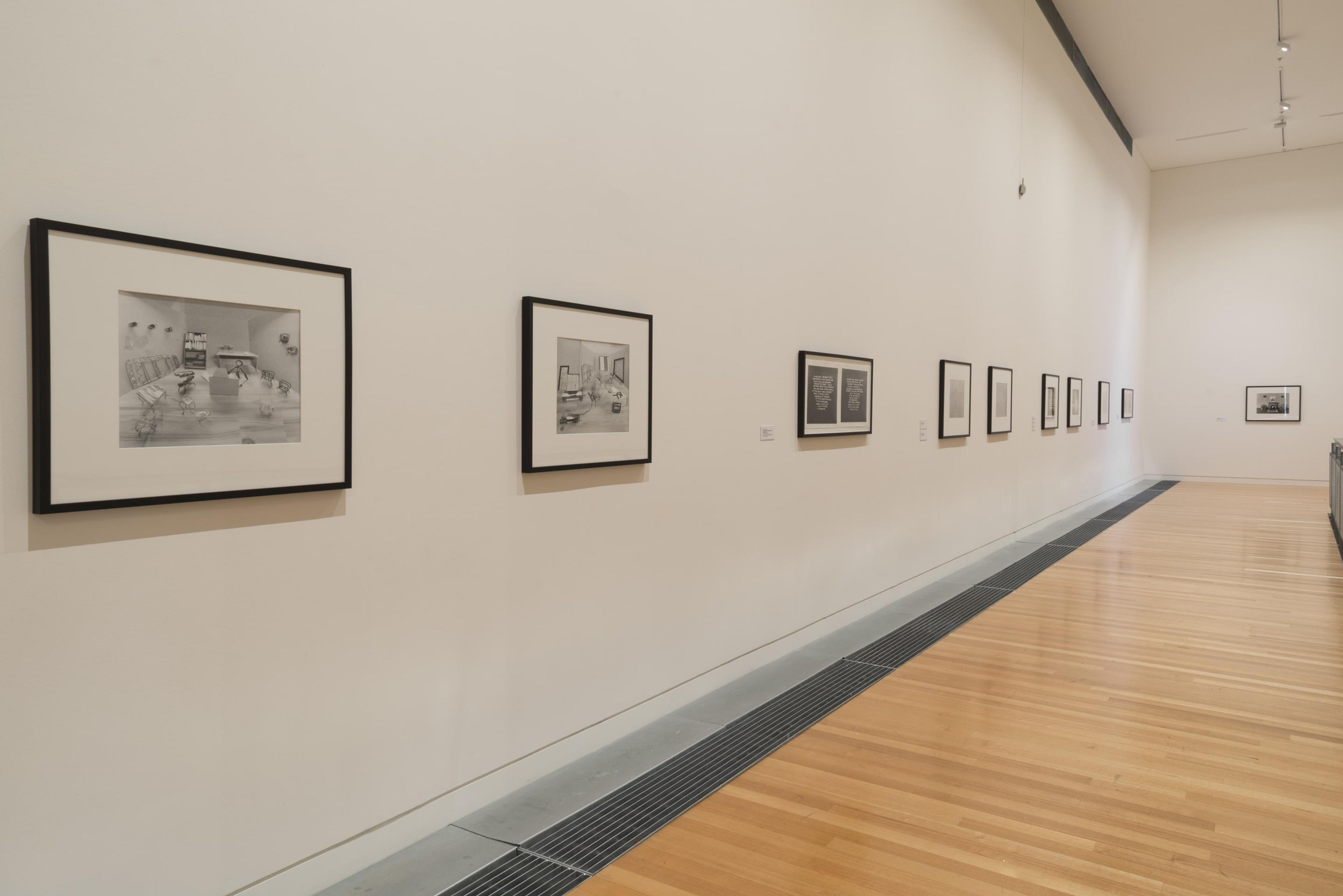 Installation view, Marie Shannon: Rooms found only in the home, Adam Art Gallery Te Pātaka Toi, Victoria University of Wellington, 21 February – 15 April 2018. The exhibition is developed and toured by Dunedin Public Art Gallery