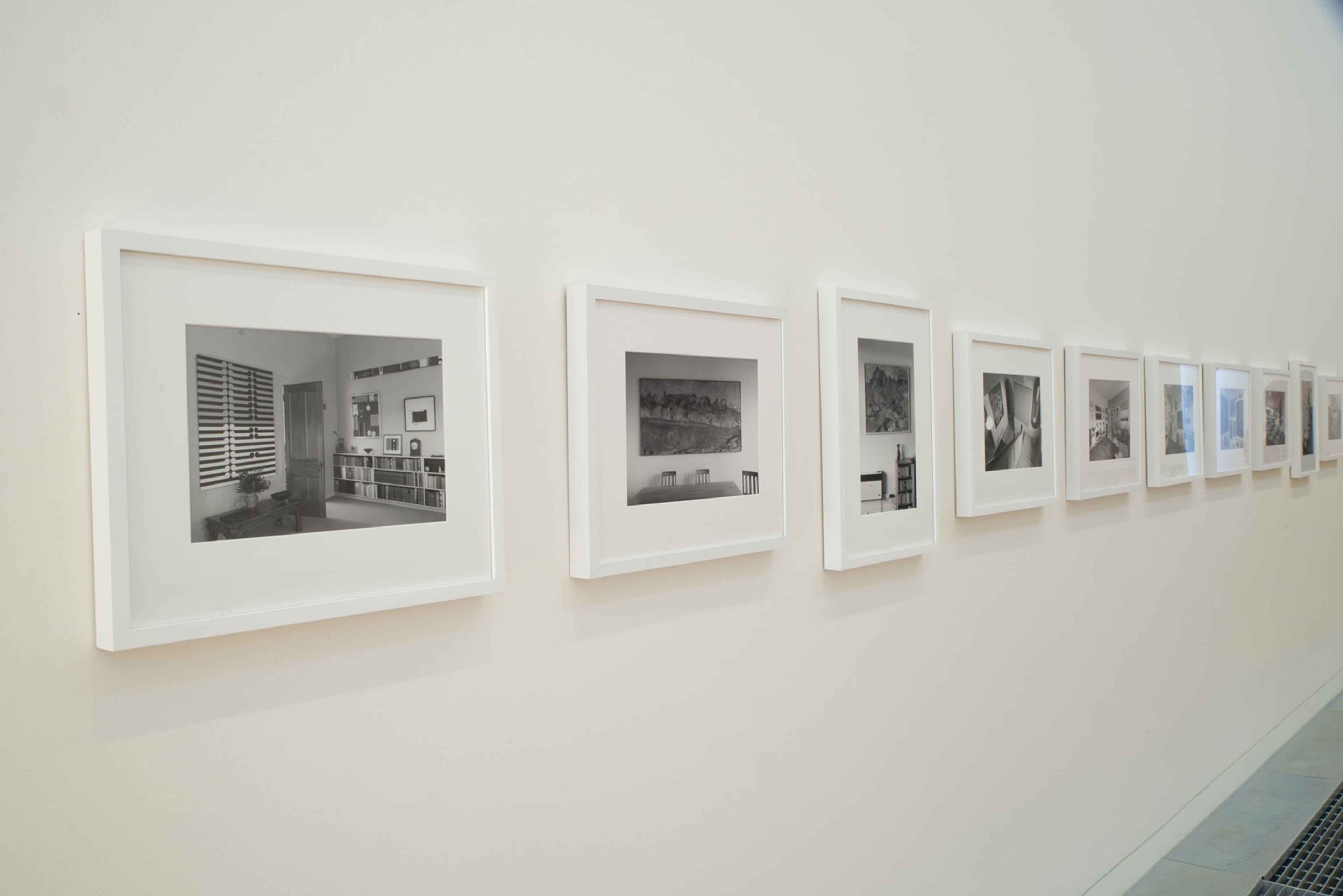 Detail of Neil Pardington, Behind Closed Doors, 2011, 25 black and white digital prints, Victoria University of Wellington Art Collection, commissioned 2011. On view in the exhibition Out of Site – Works from the Victoria University of Wellington Art Collection, at Adam Art Gallery Te Pātaka Toi Victoria University of Wellington, 18 February – 23 April 2017, Photo: Shaun Matthews