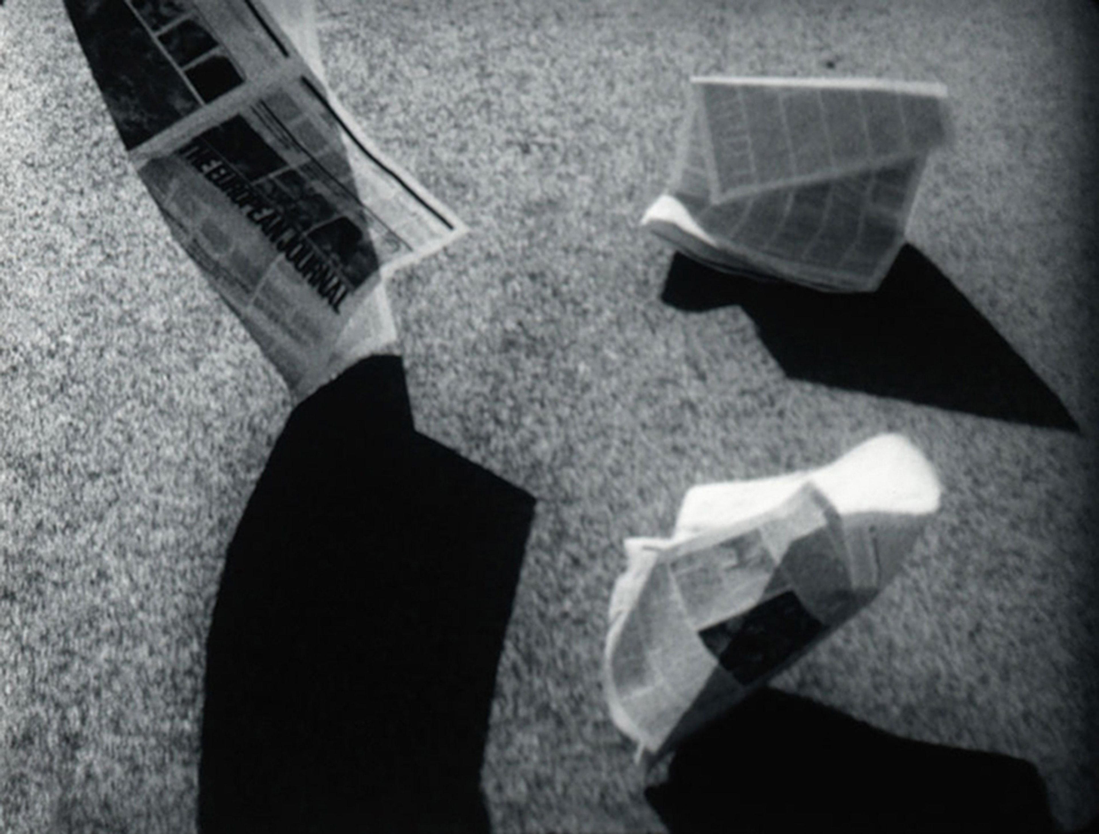 Sonya Lacey, Newspaper (for Vignelli) 2011, 16mm film transferred to HD video, 3mins 35secs, looped. Victoria University of Wellington Art Collection, purchased 2012