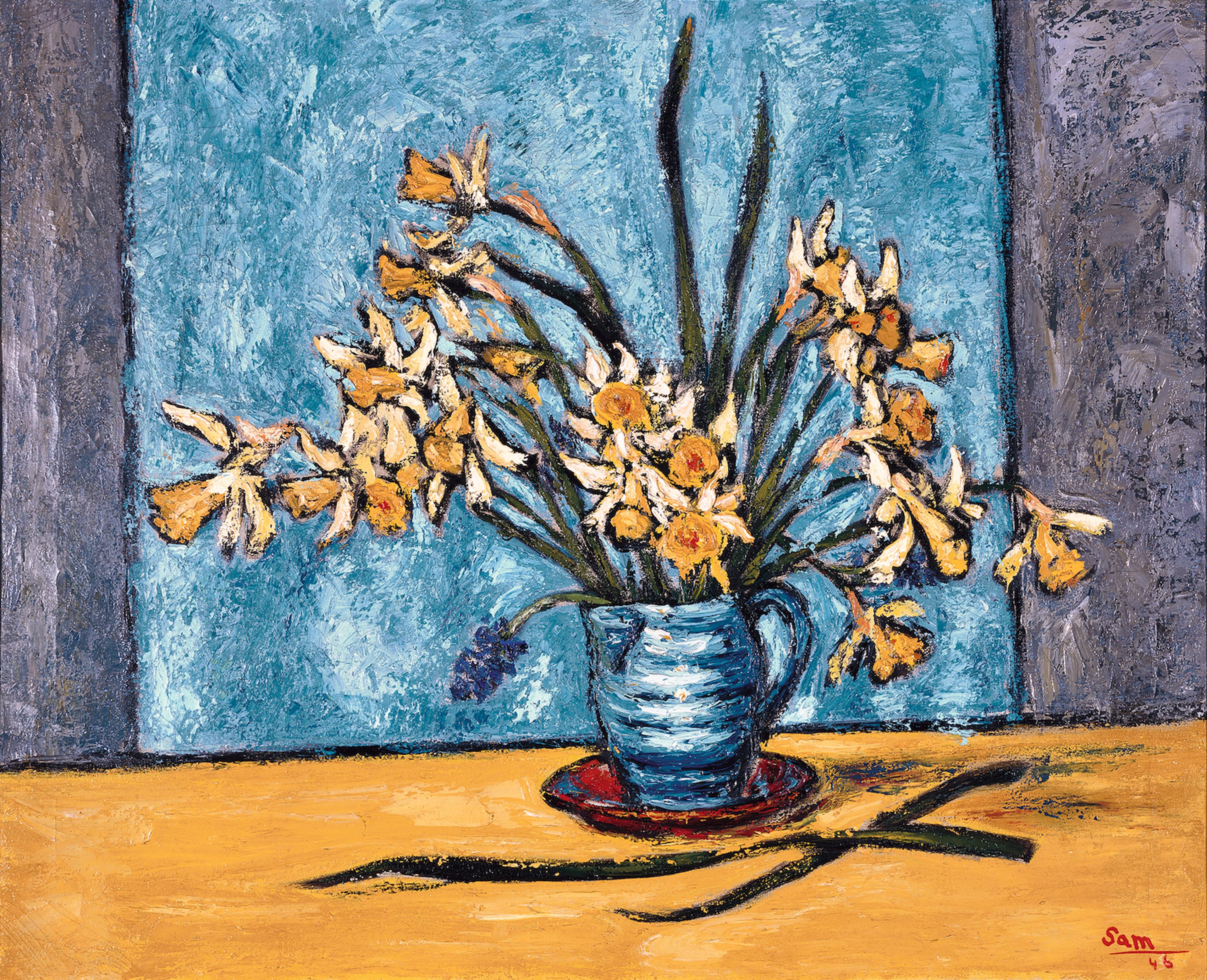 Sam Cairncross, Daffodils, 1946, oil on canvas, Staff Club Collection, purchased 1947.