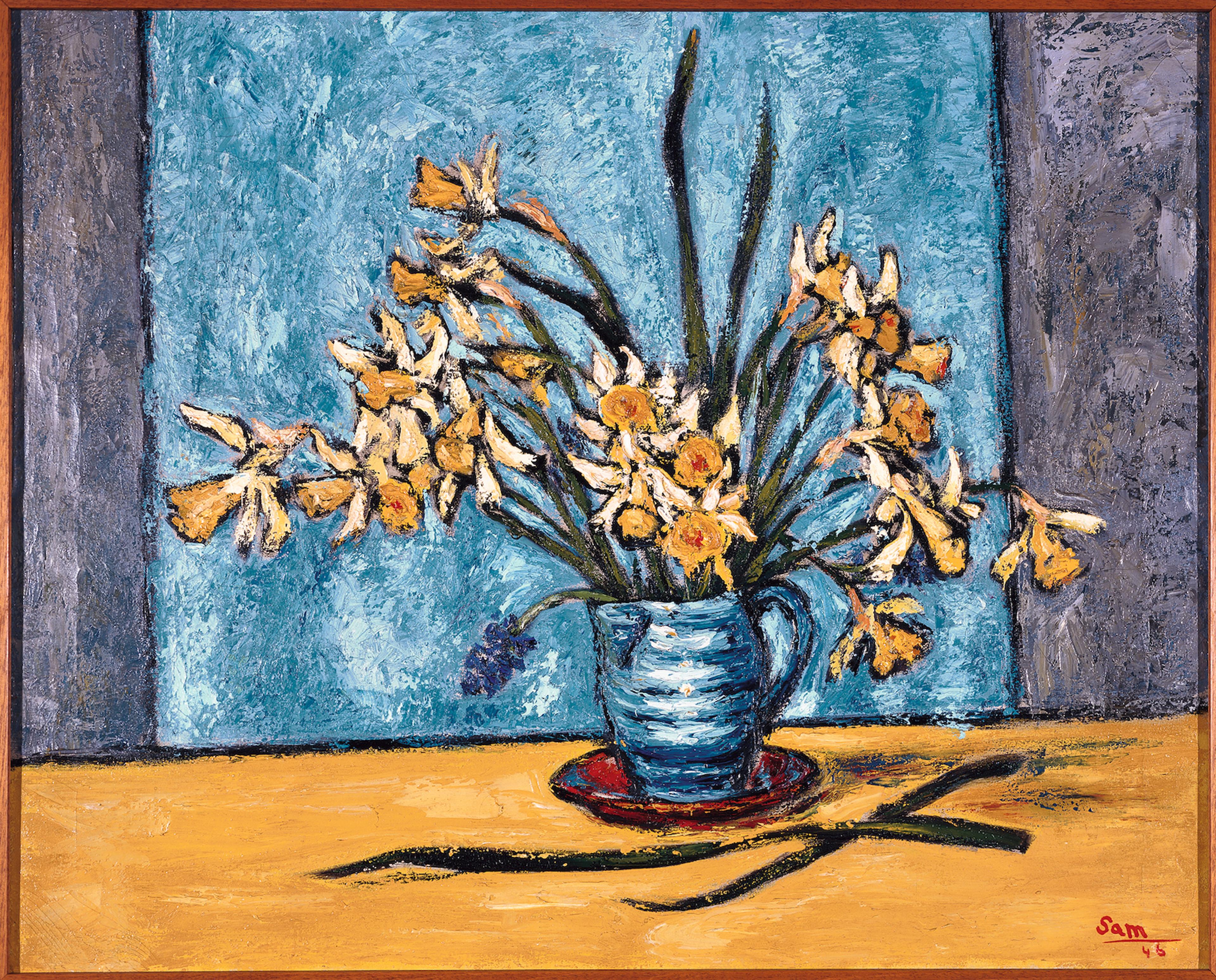 Sam Cairncross, Daffodils, 1946, oil on canvas, Staff Club Collection, purchased 1947.