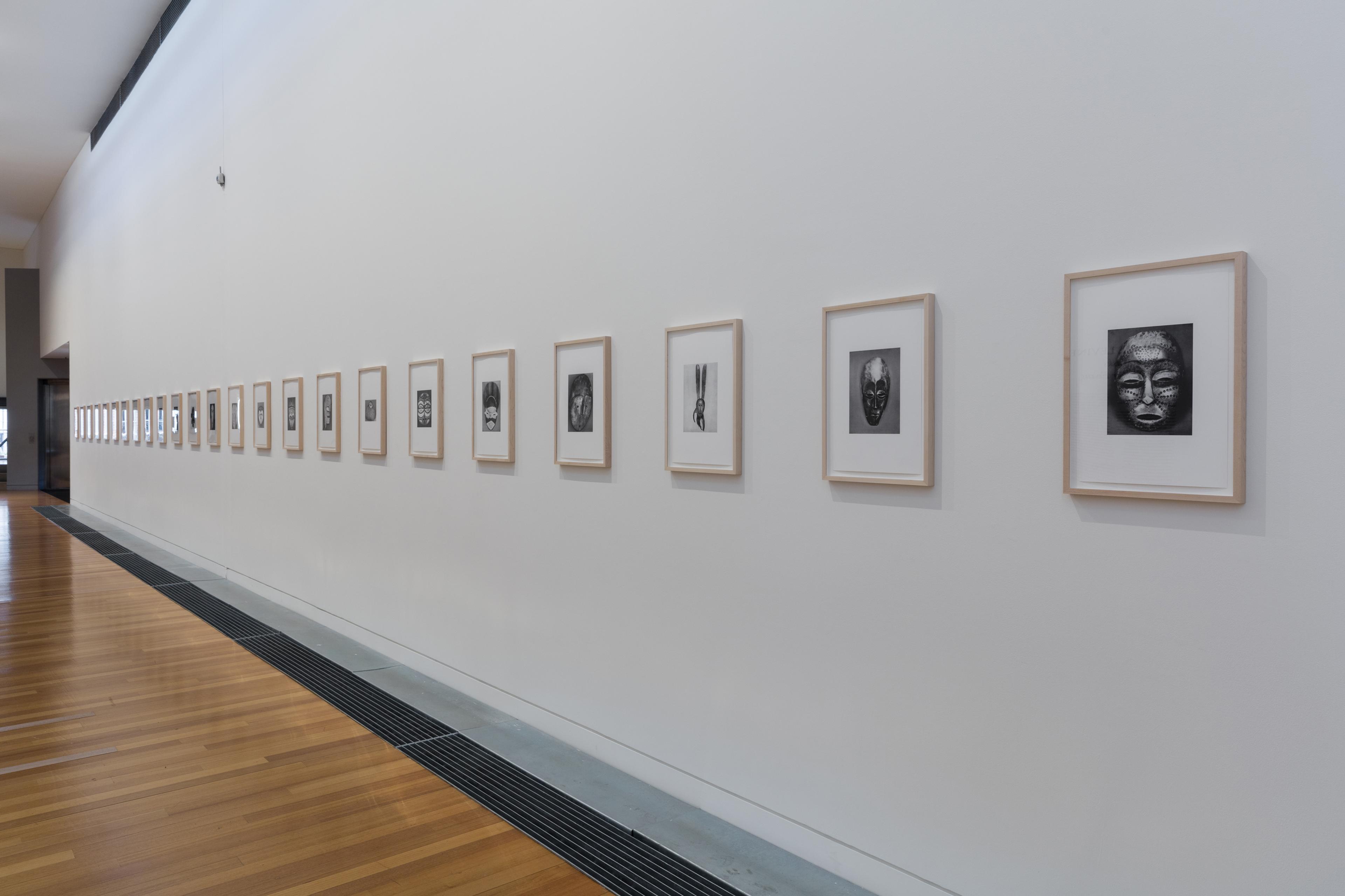 Installation view of Sherrie Levine: African Masks After Walker Evans at Adam Art Gallery, Victoria University of Wellington, 2016, Photo: Shaun Waugh