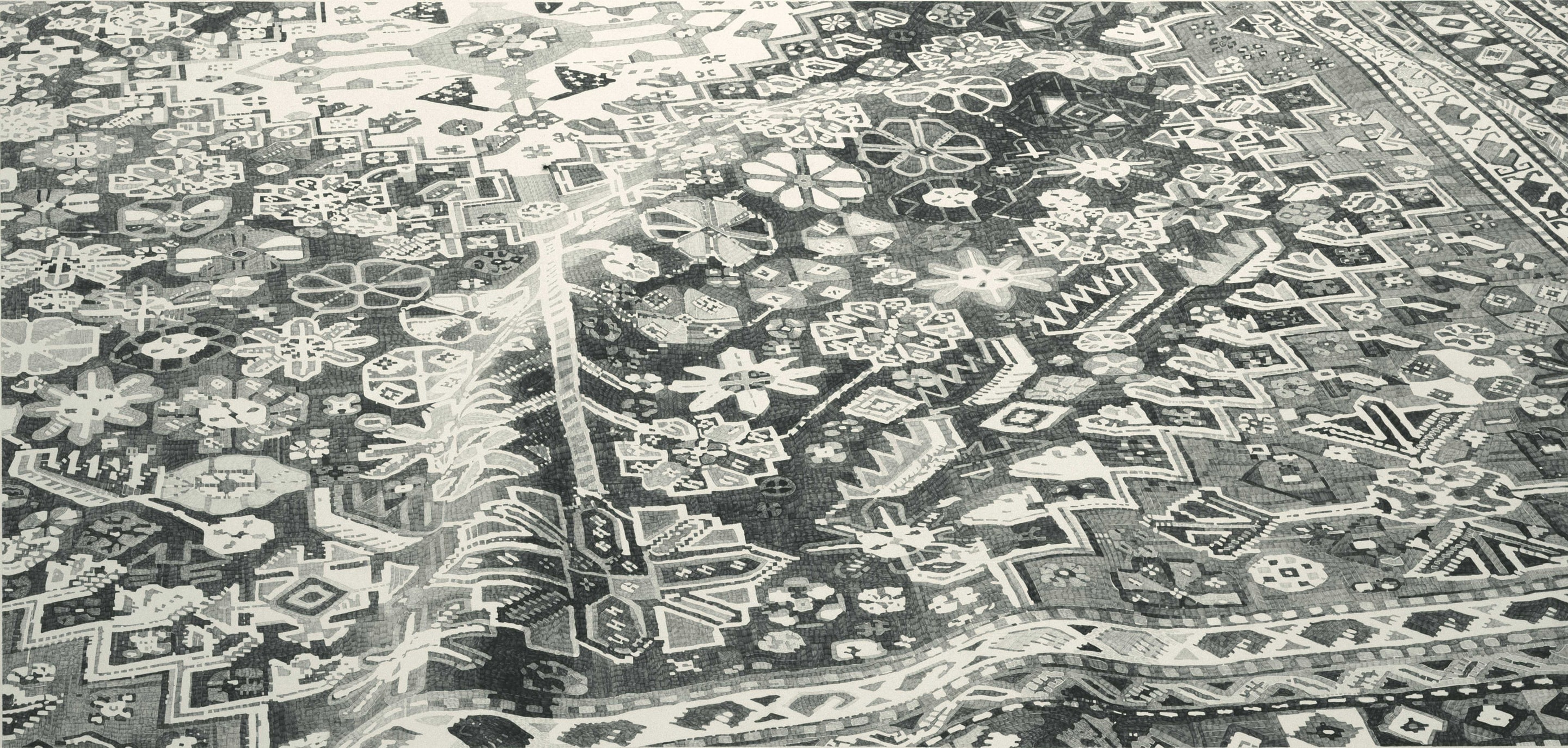 Pauline Kraneis, Ghashgai, 2005, pencil on paper, 1730 x 3100mm