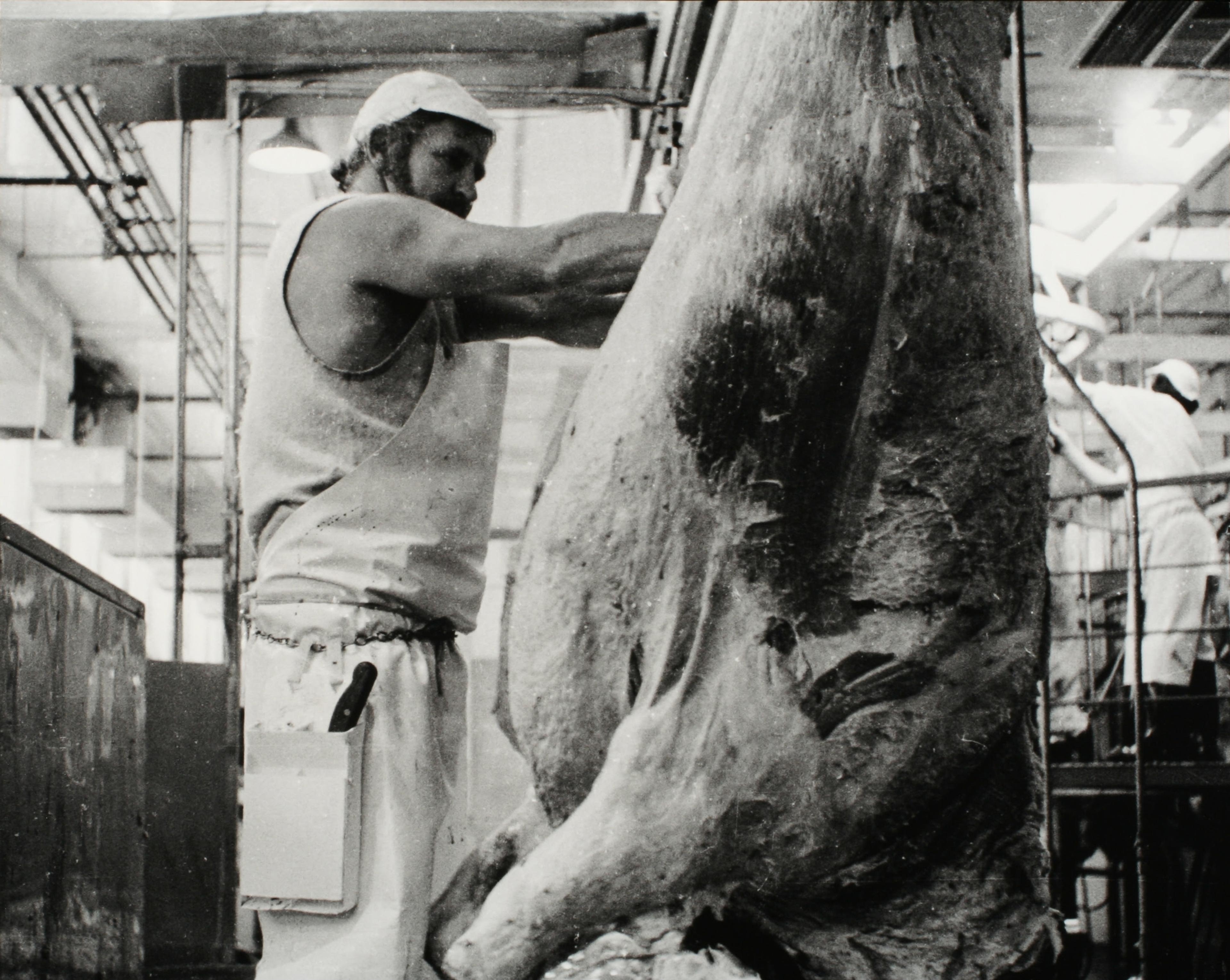 Darcy Lange, Waitara Freezing Works, Taranaki 1974, black-and-white photograph. Courtesy of the artist's estate