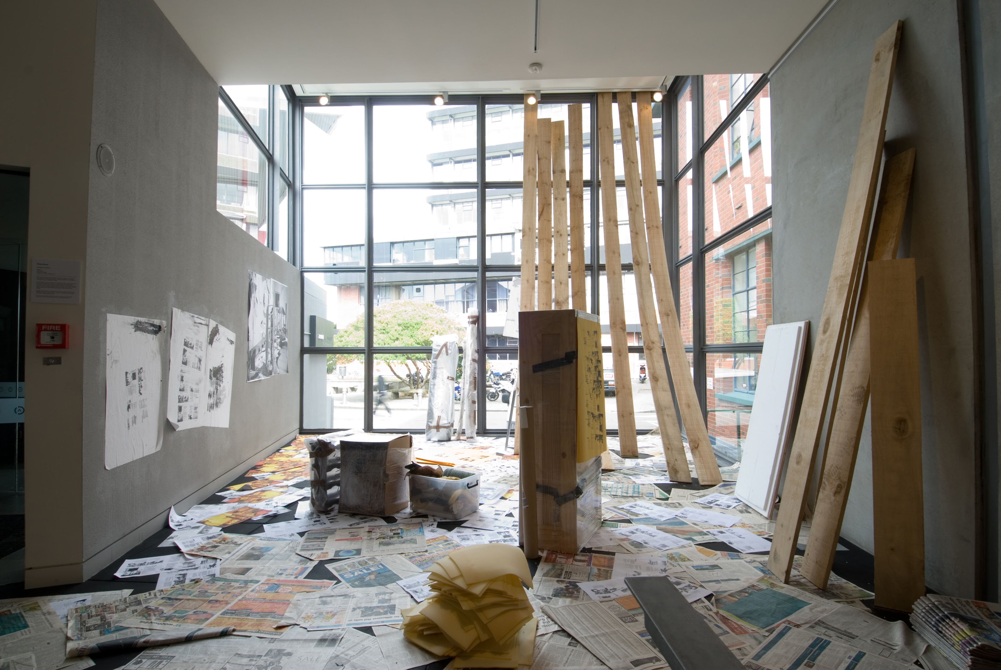 Simon Denny, Arranging Sympathies, 2005-06, mixed media, dimension variable. Installation view, Archiving Fever, Adam Art Gallery Te Pātaka Toi, Victoria University of Wellington, 2006