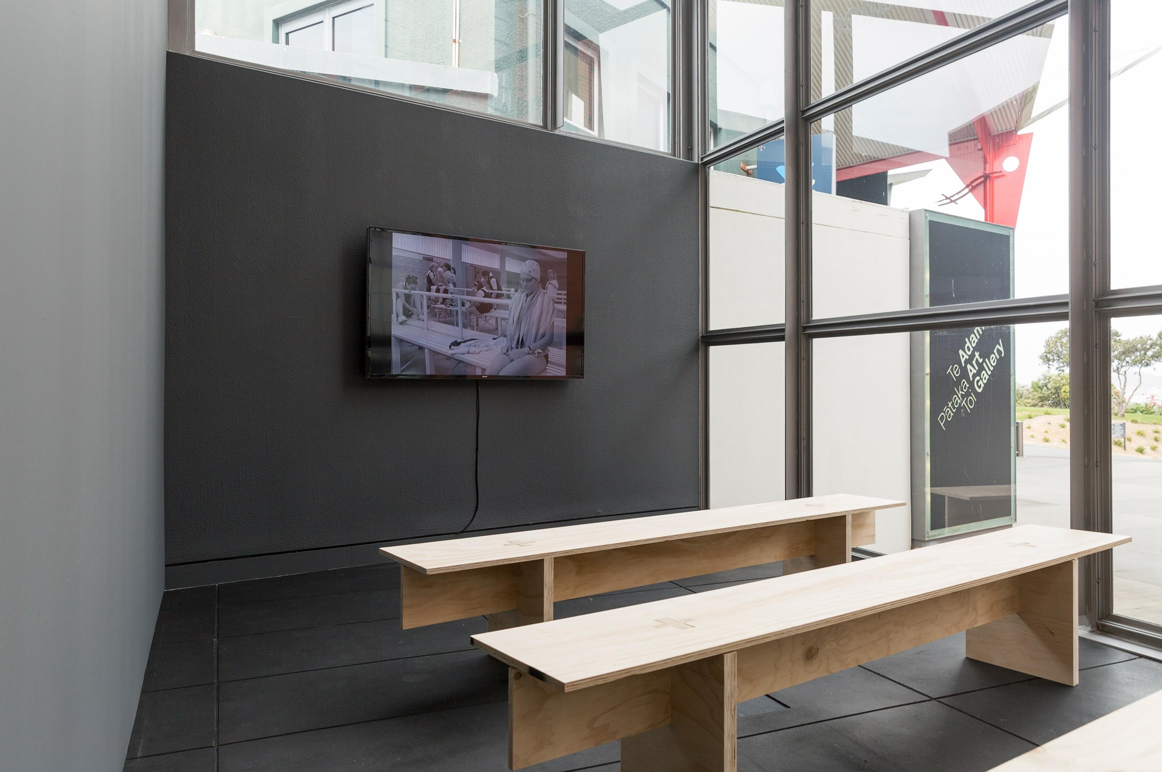 Jane Campion, A Girl’s Own Story 1984, digital transfer of 16mm film, black and white, sound, 27 minutes, courtesy of the artist and Australian Film, Television and Radio School (AFTRS), Sydney. In Fragments of a World, curated by Sandy Callister, Adam Art Gallery Te Pātaka Toi, Victoria University of Wellington (photo: Shaun Waugh)